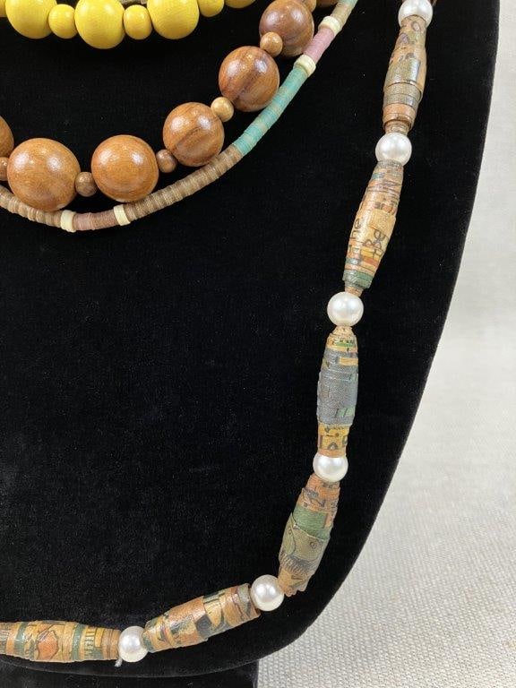 Assortment of Wood Themed Statement Necklaces - 2