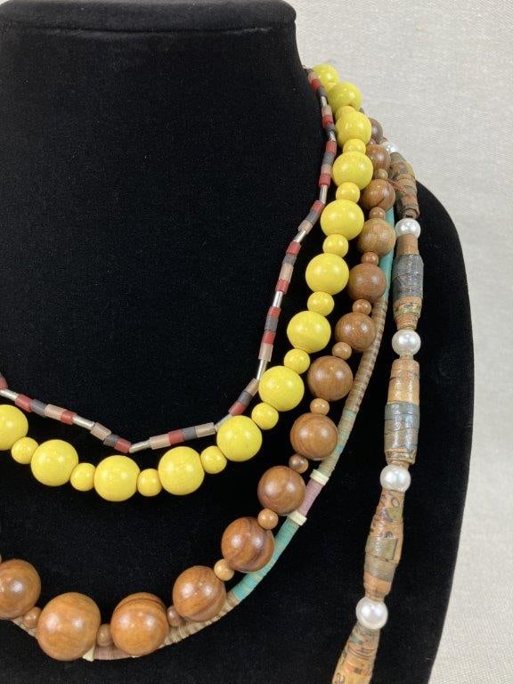 Assortment of Wood Themed Statement Necklaces - 3