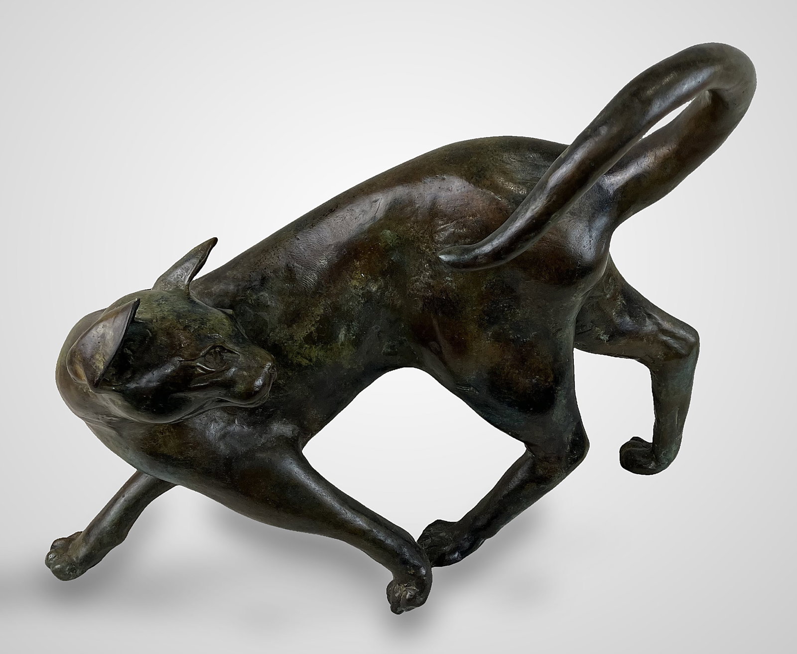Tom Merrifield Bronze Cat Sculpture - 2