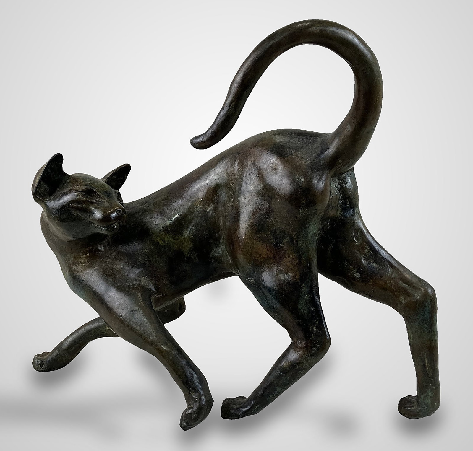 Tom Merrifield Bronze Cat Sculpture - 3