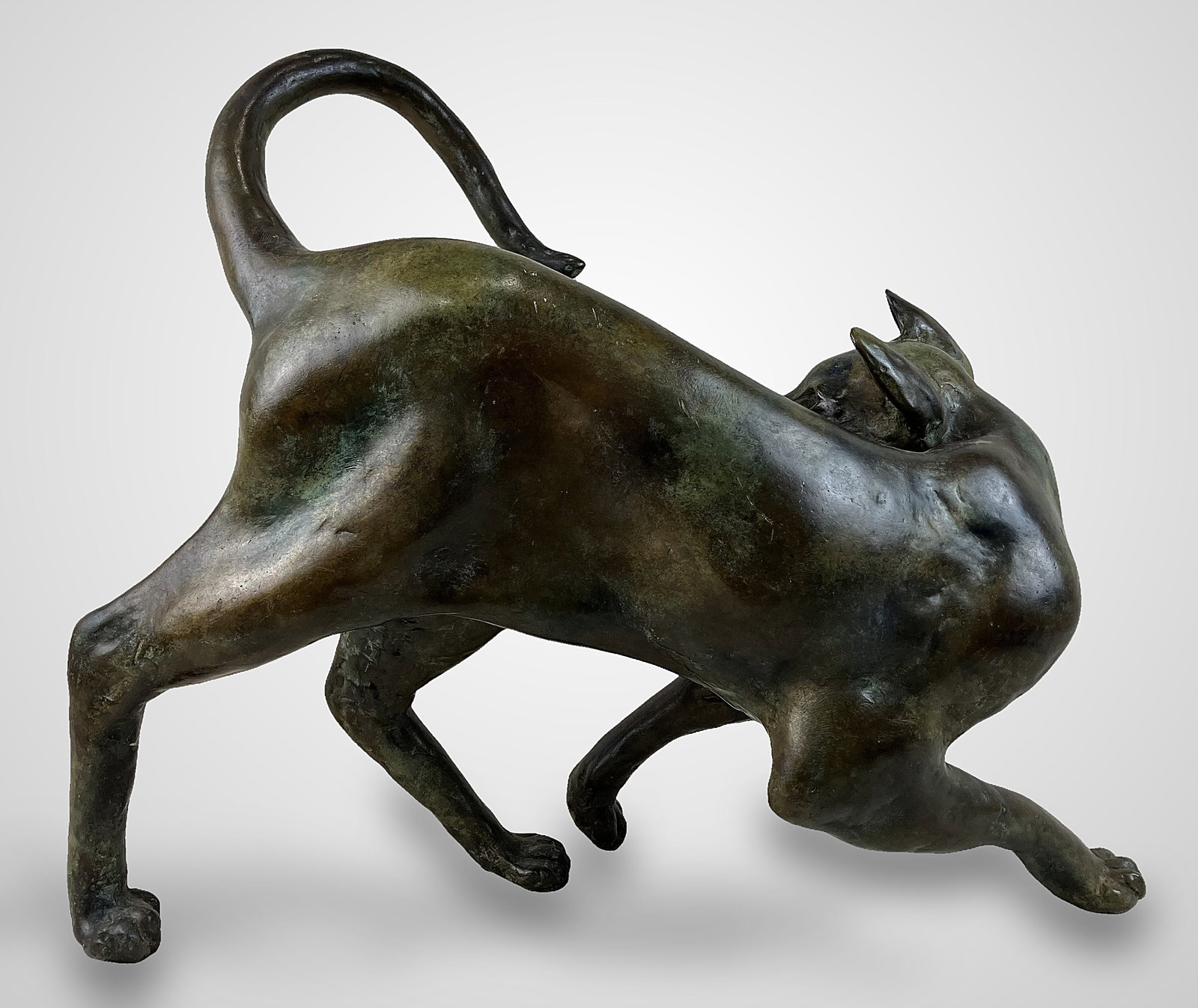 Tom Merrifield Bronze Cat Sculpture - 6