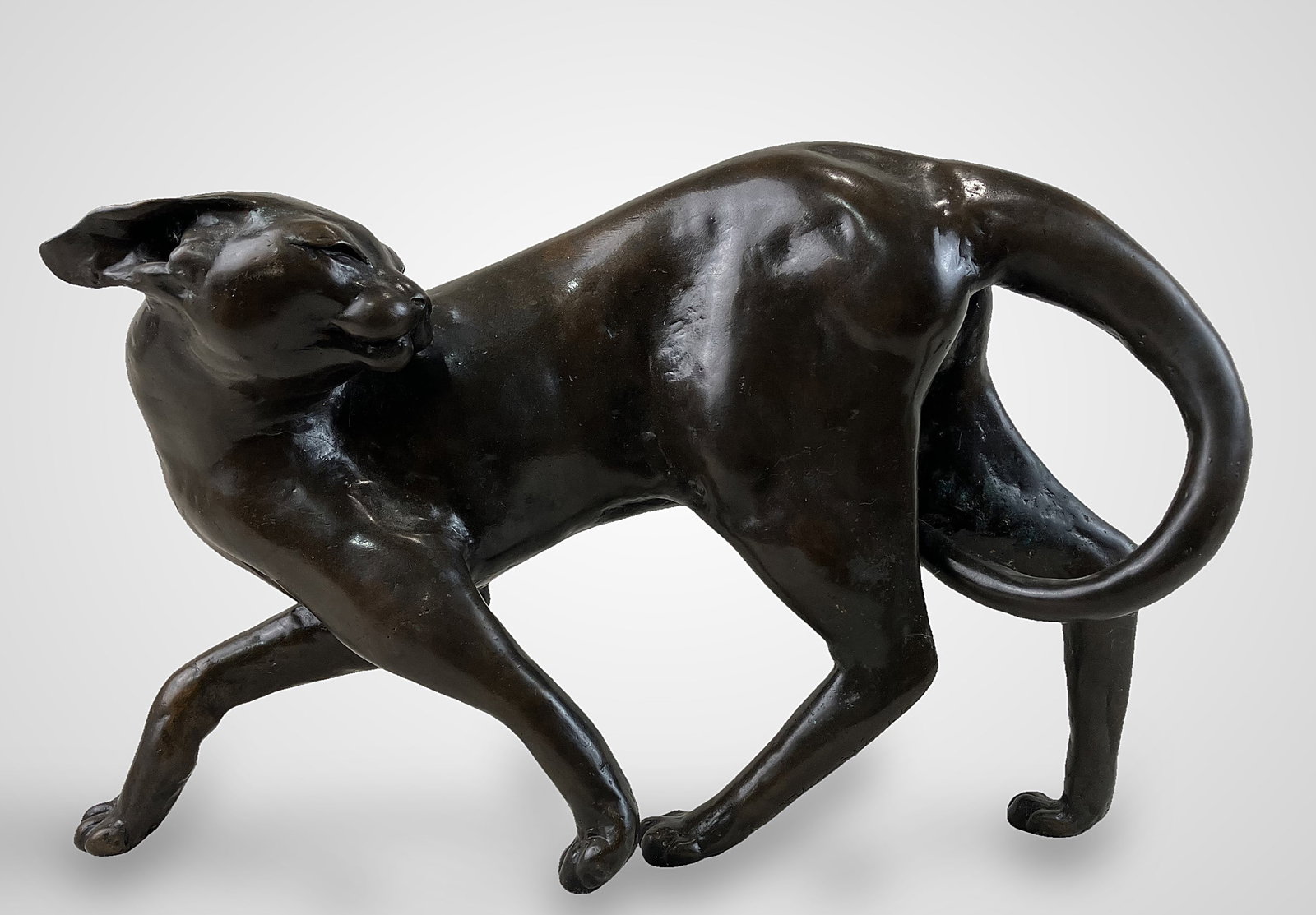 Tom Merrifield Bronze Cat Sculpture - 2