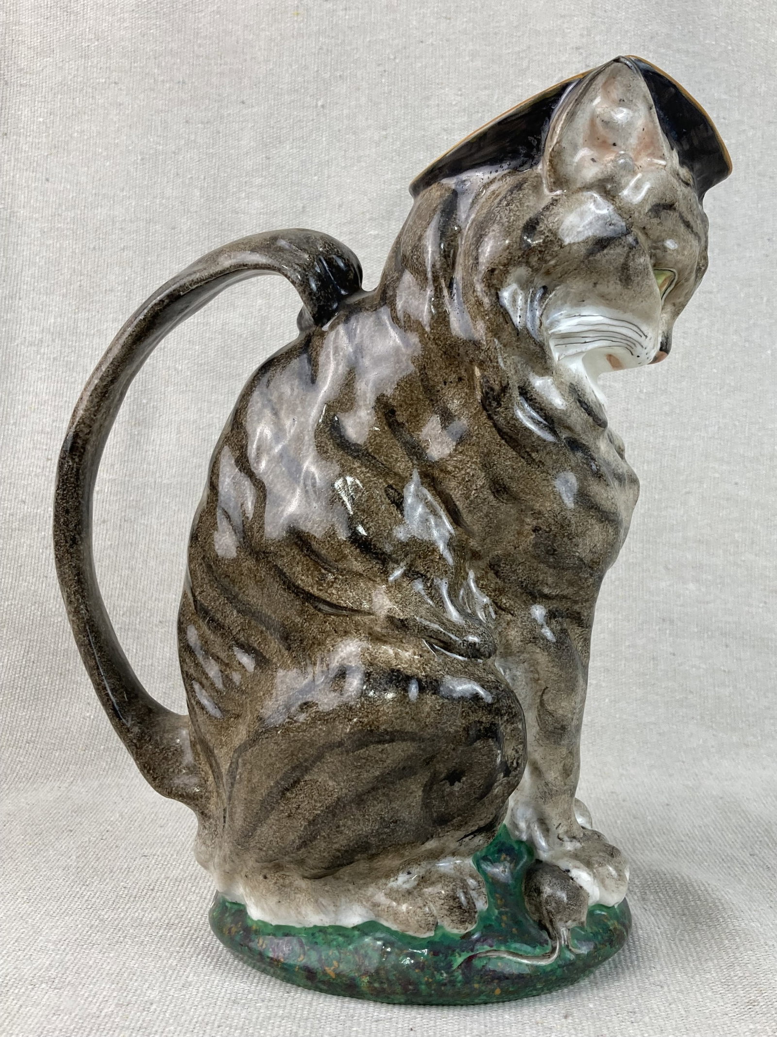 Minton Majolica Figural Cat Pitcher - 6