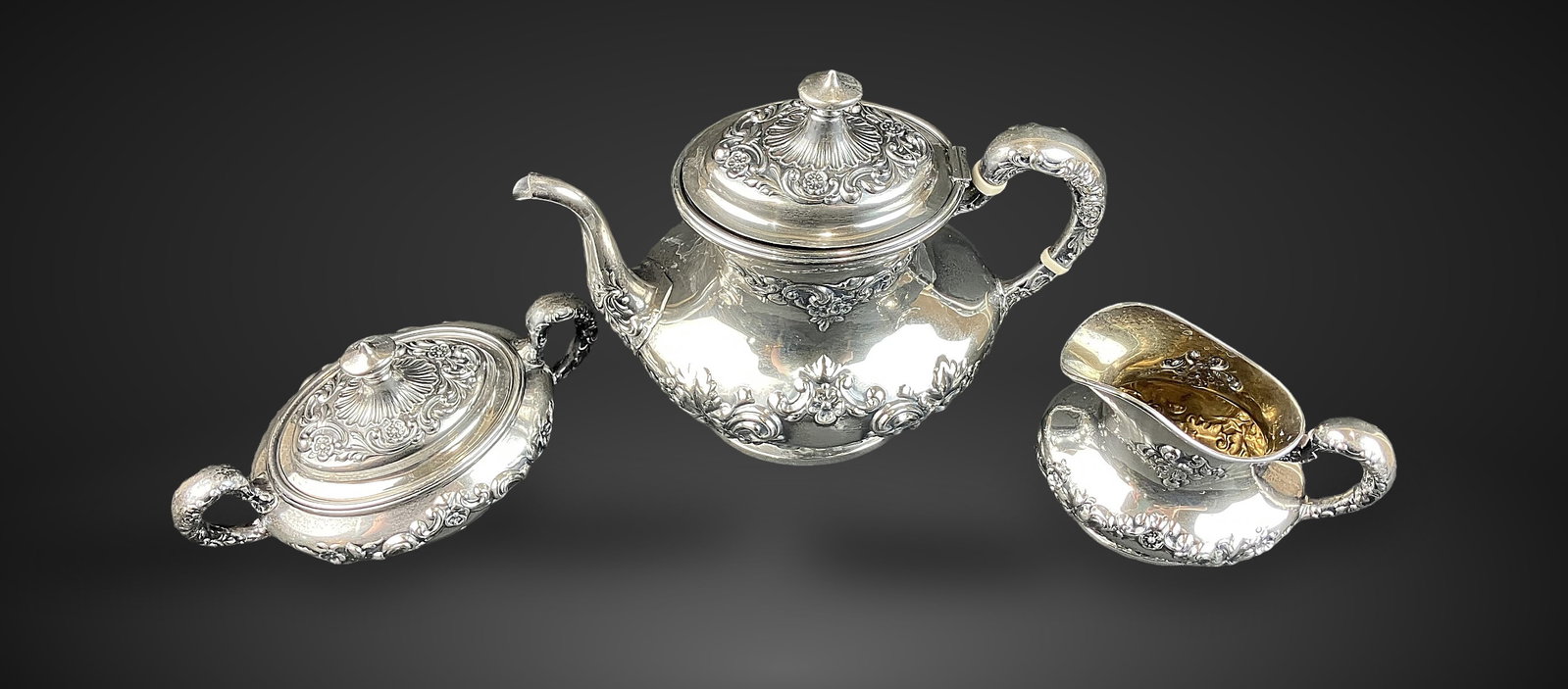 Gorham Sterling Silver Tea Set - 3