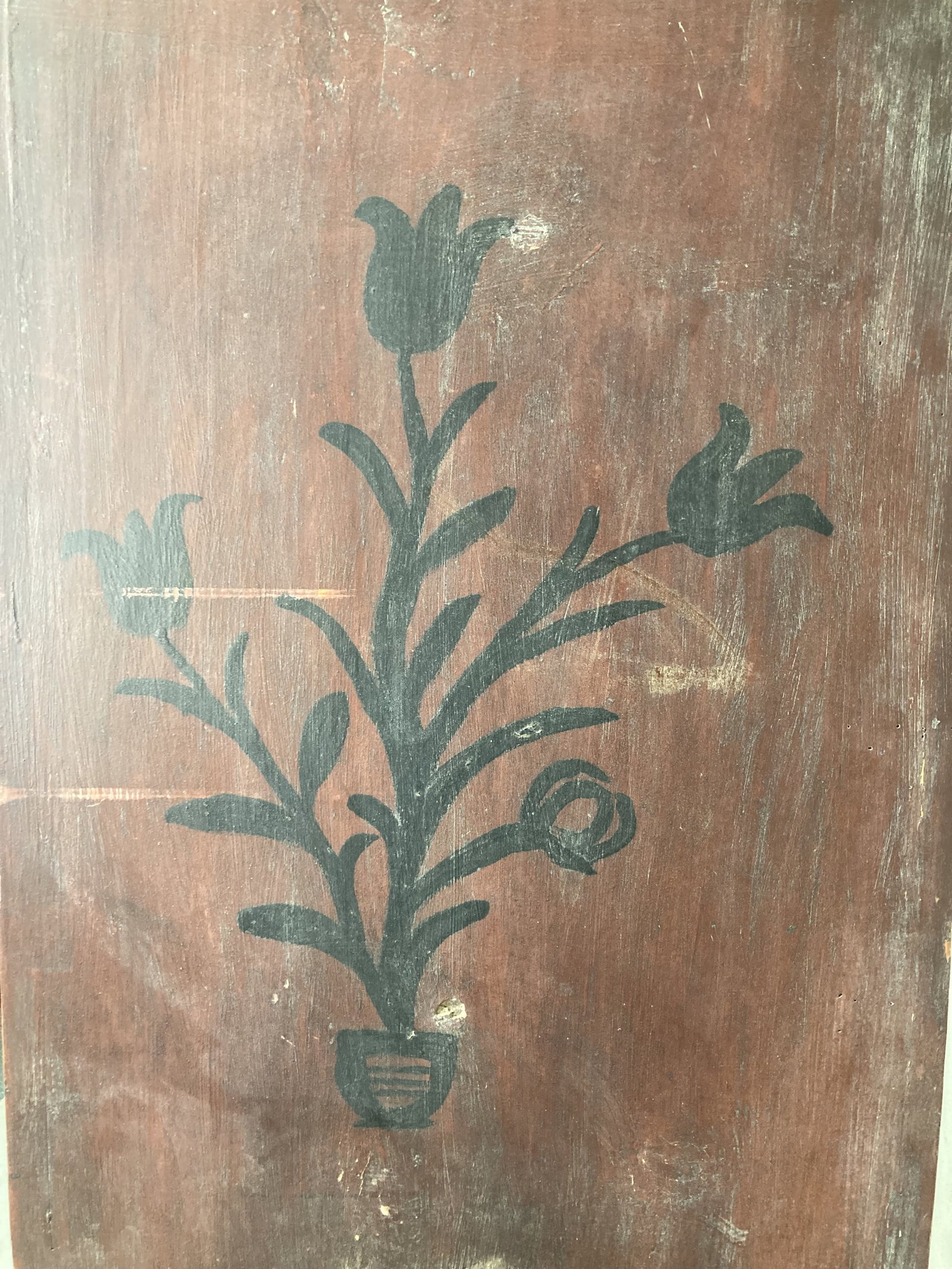 Dated 1857 Continental Folk Painted Cupboard - 10