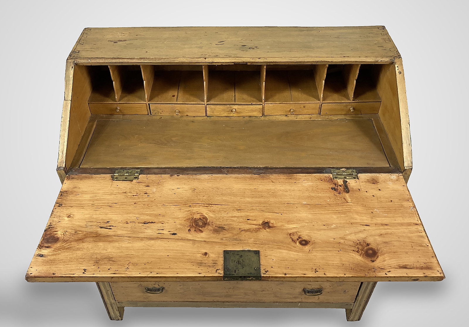 19th Century Mustard Painted Slant Front Desk - 4