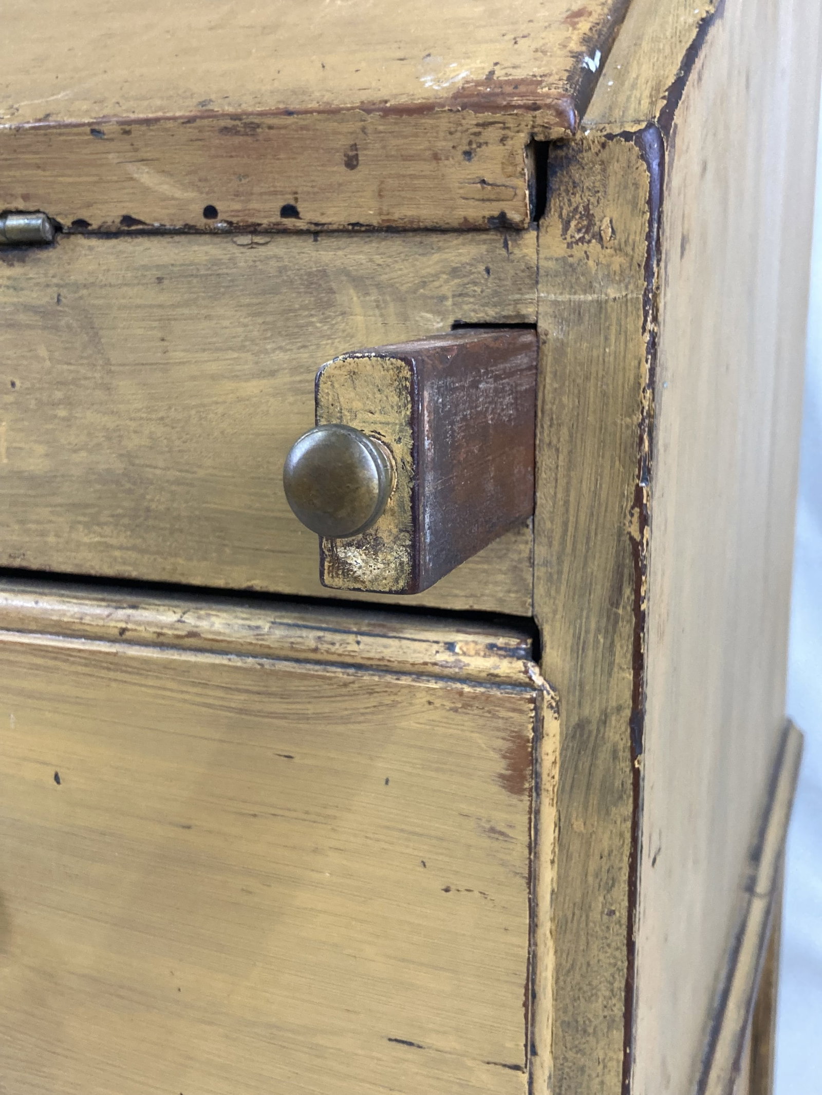 19th Century Mustard Painted Slant Front Desk - 5
