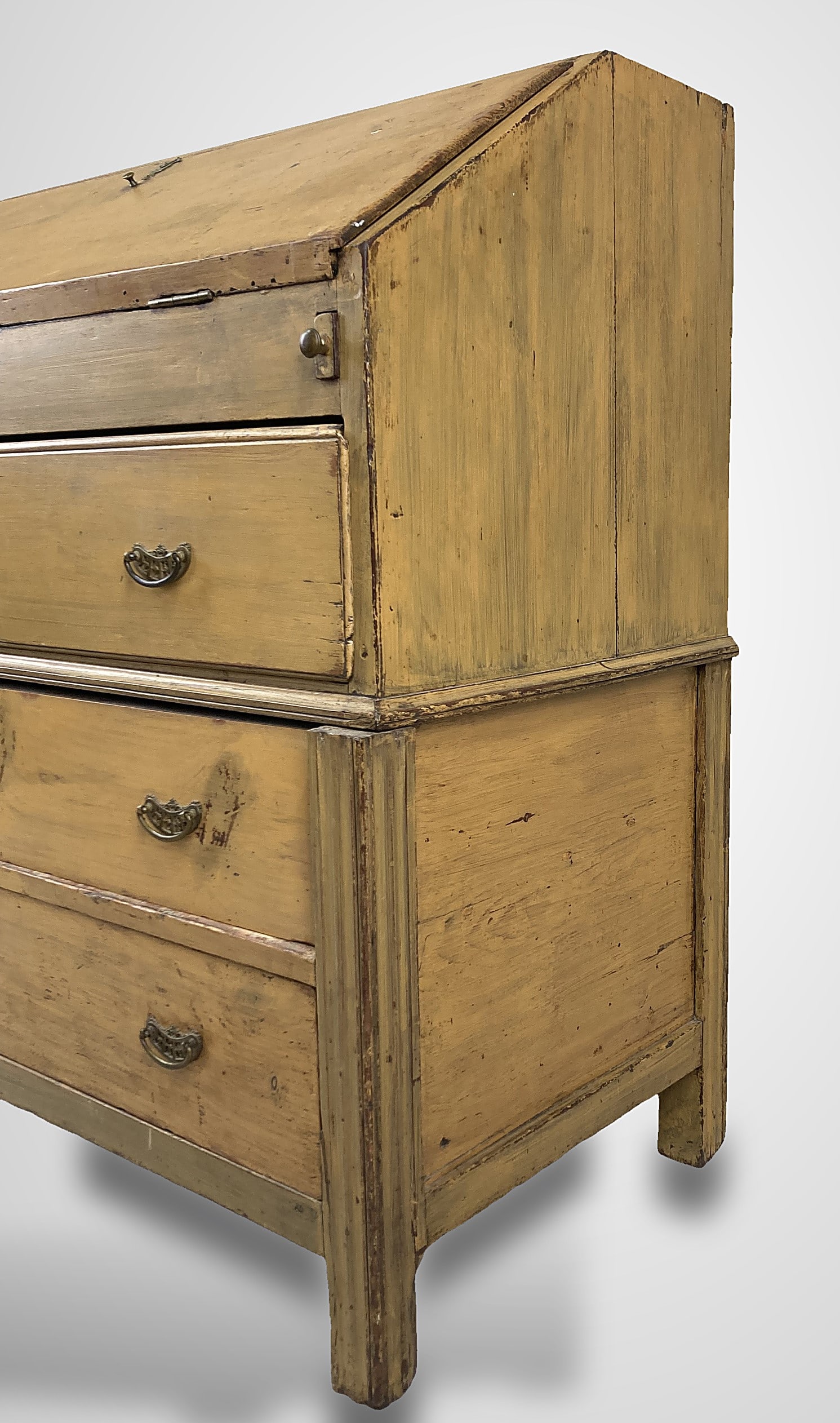 19th Century Mustard Painted Slant Front Desk - 6