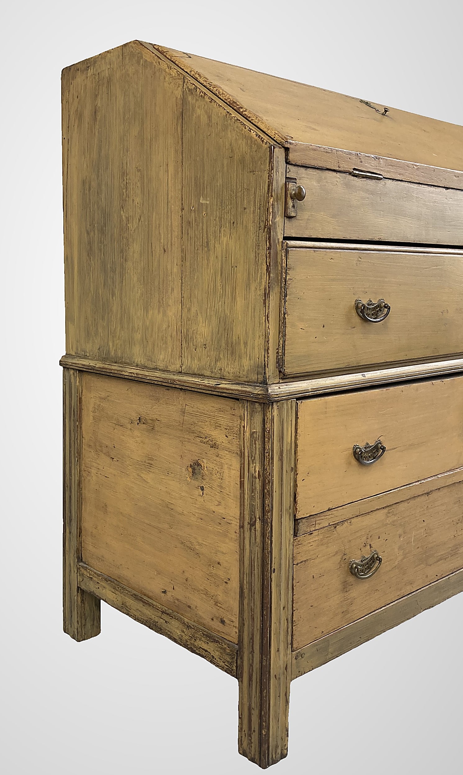 19th Century Mustard Painted Slant Front Desk - 7