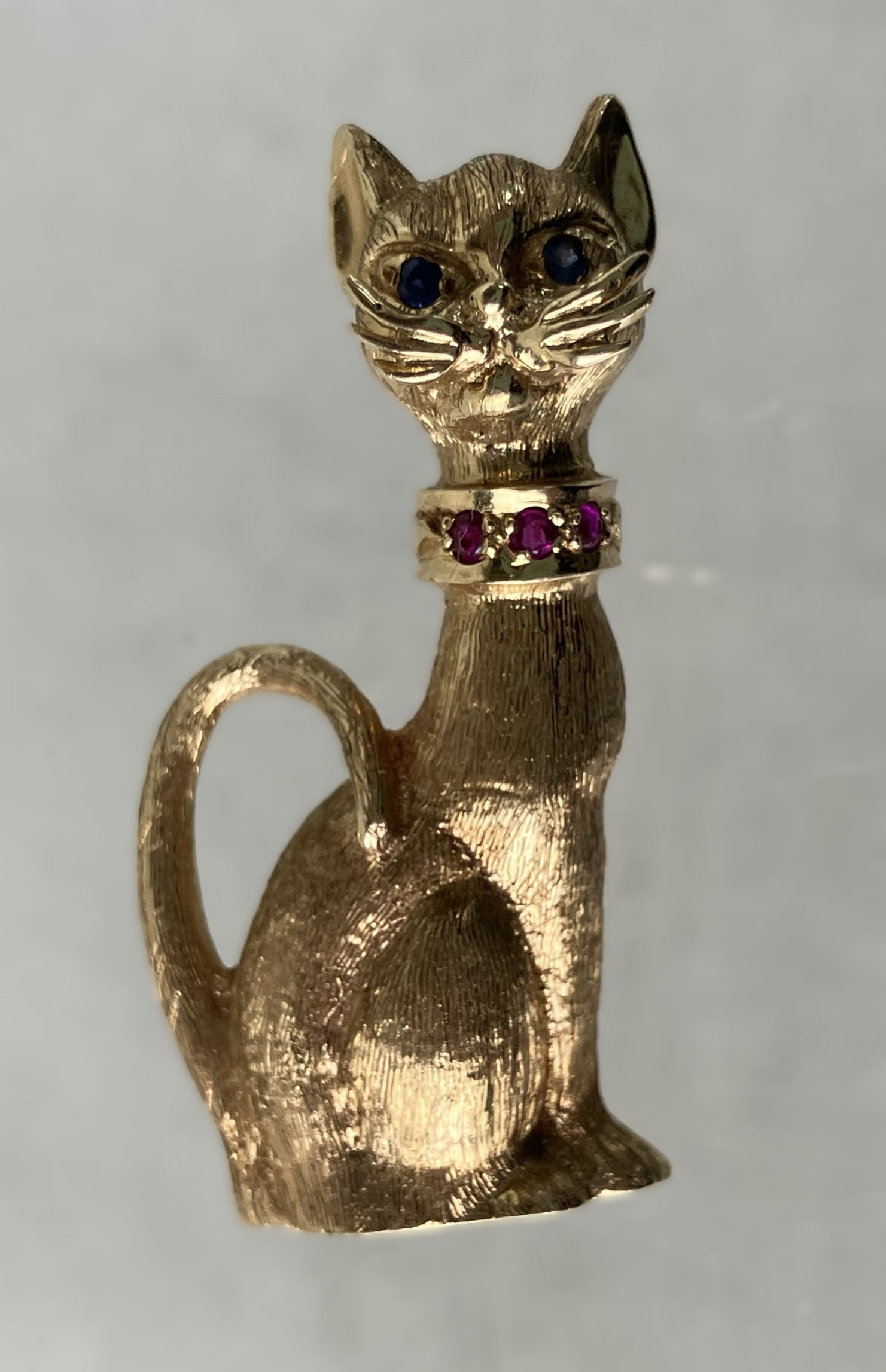 14 KT Gold Cat Brooch - 2
