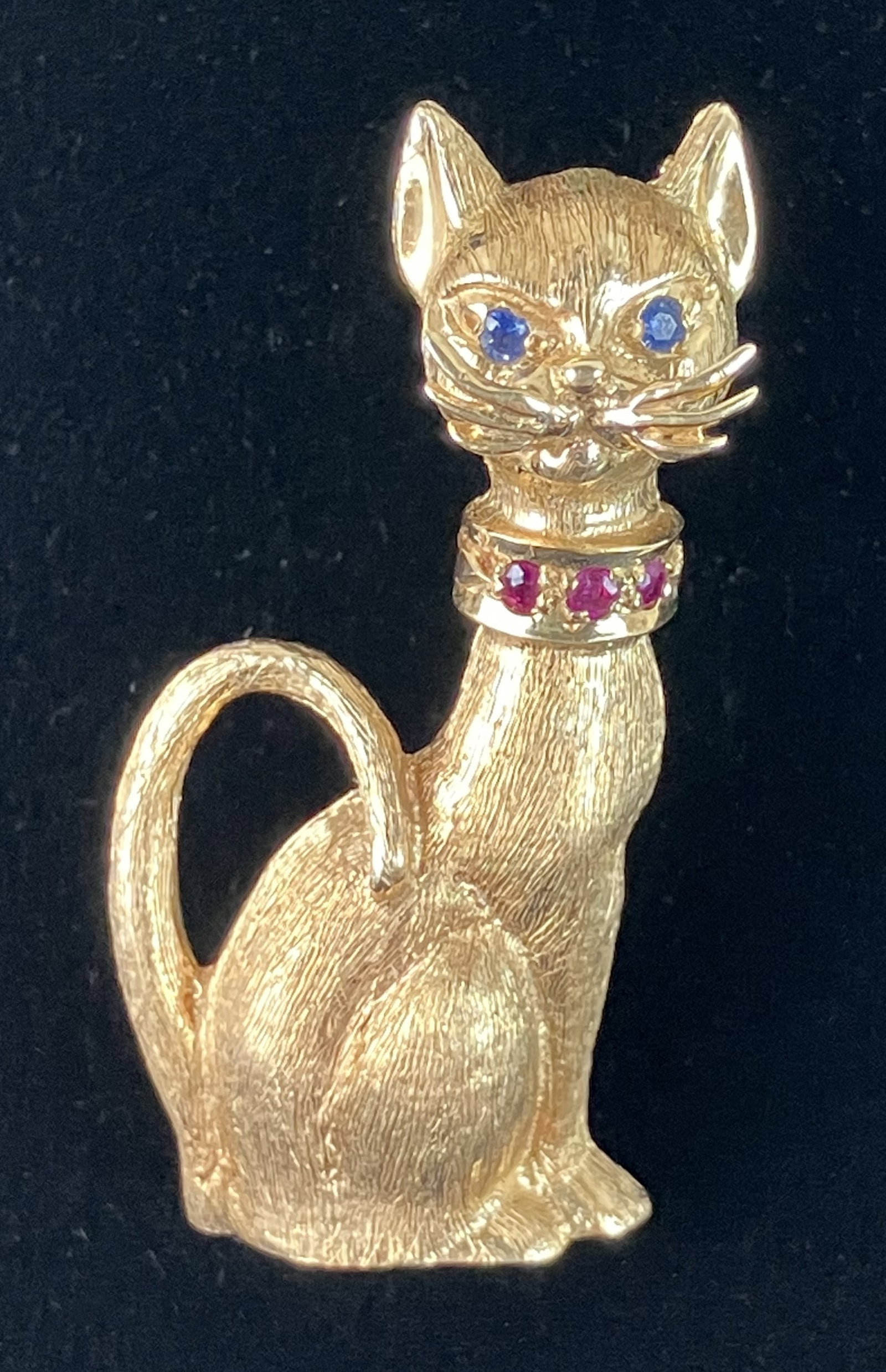 14 KT Gold Cat Brooch - 6