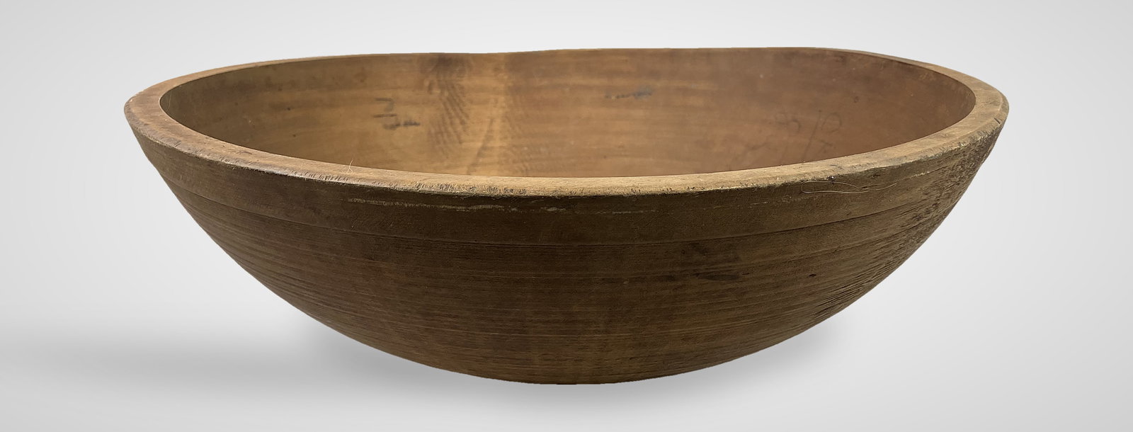 Large Turned Wood Dough Bowl - 7