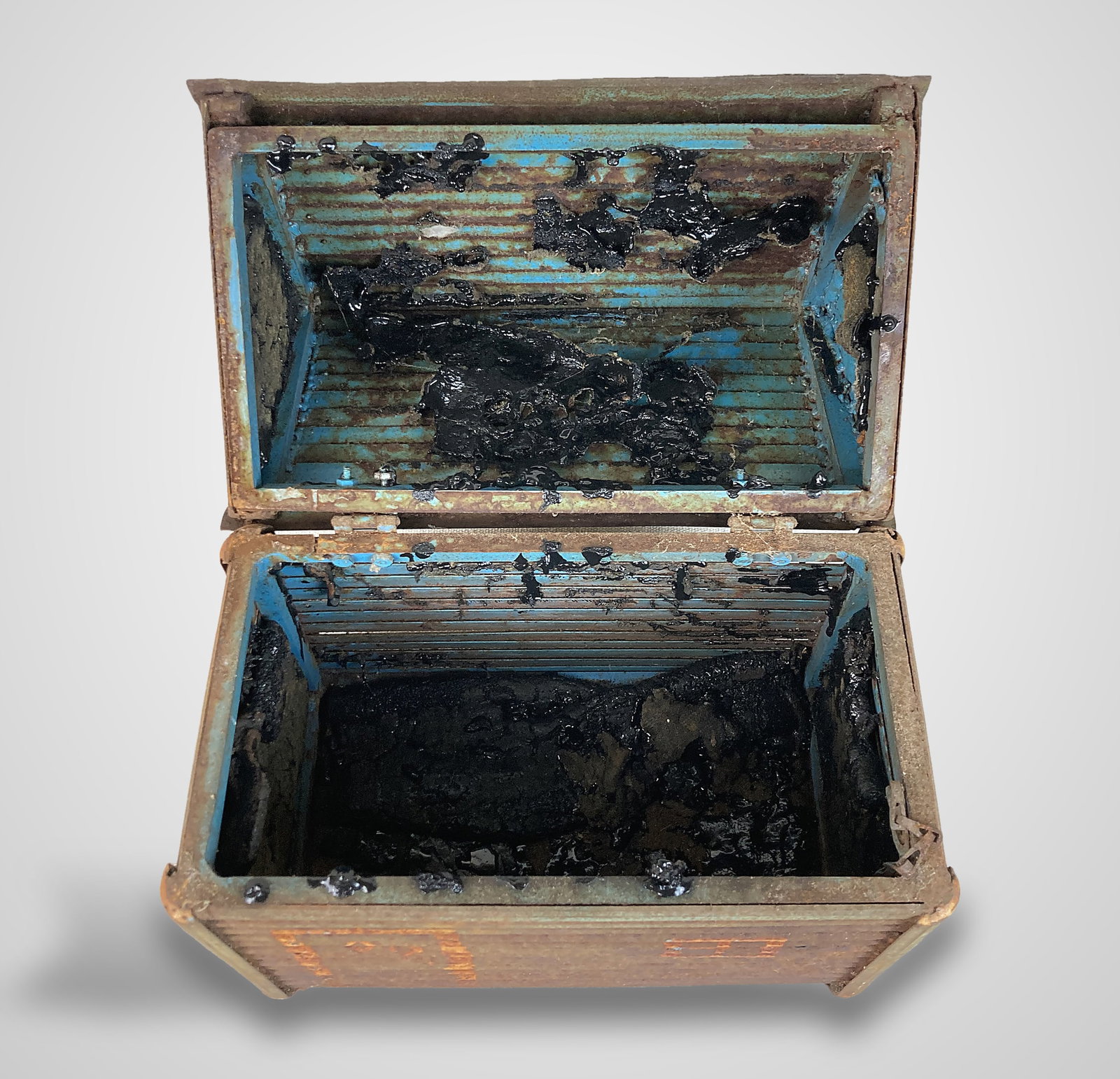Folk Art Polychromed Log Cabin - 2