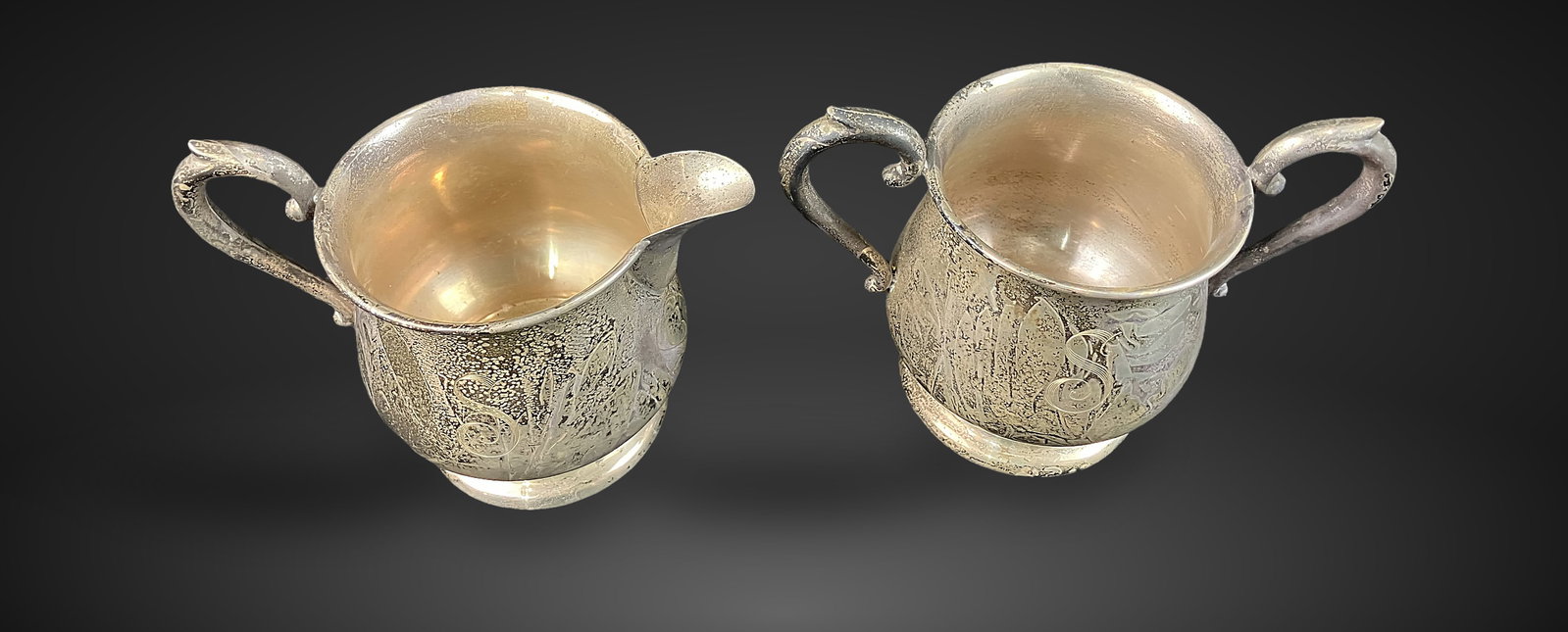 Sterling Silver Creamer and Sugar - 2