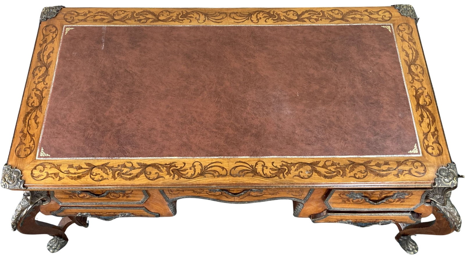 French Louis XV Style Ormolu-Mounted Bureau Plat Desk - 2