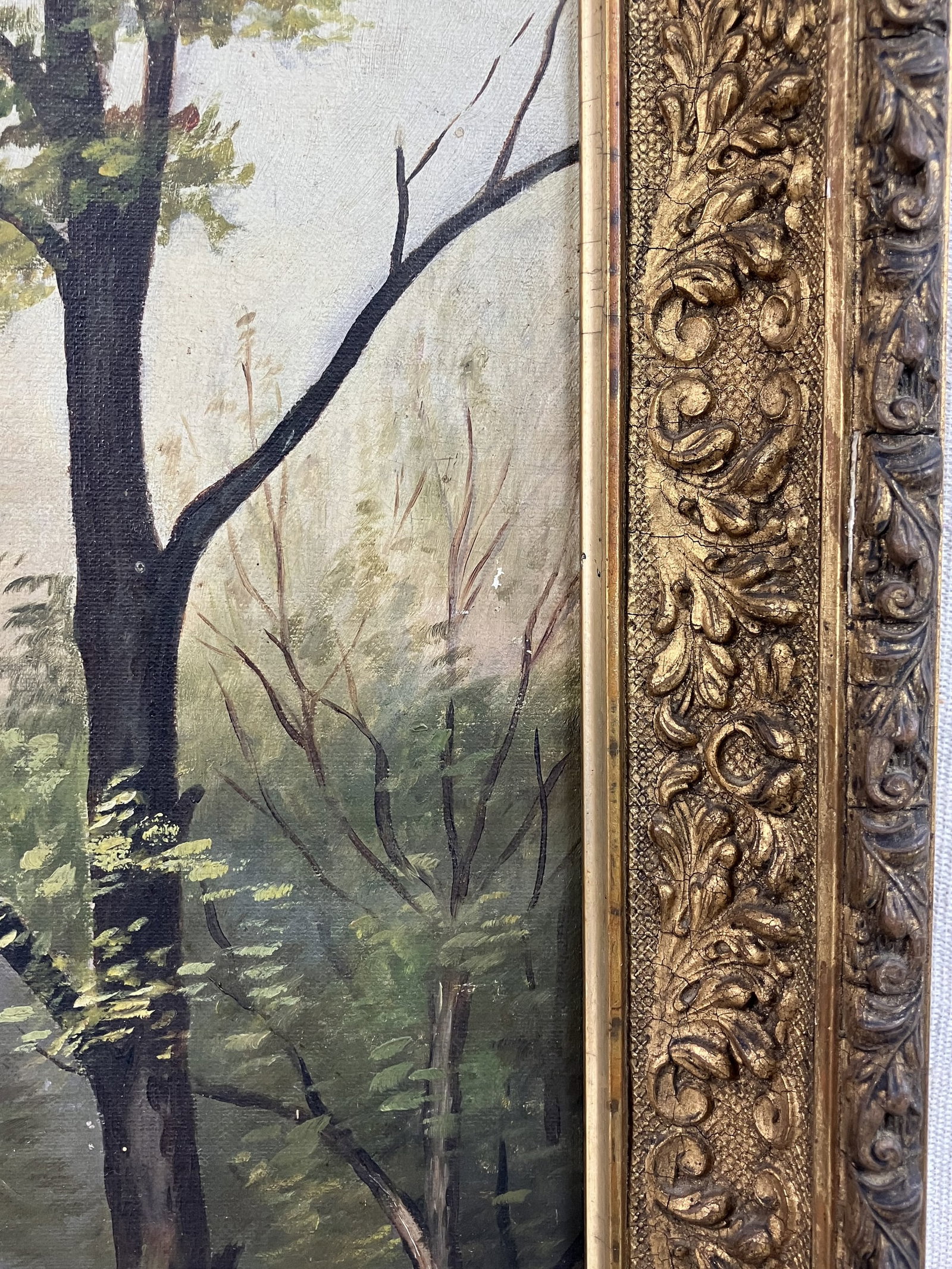 19th-Century, Swans on Lake, Oil Painting - 3
