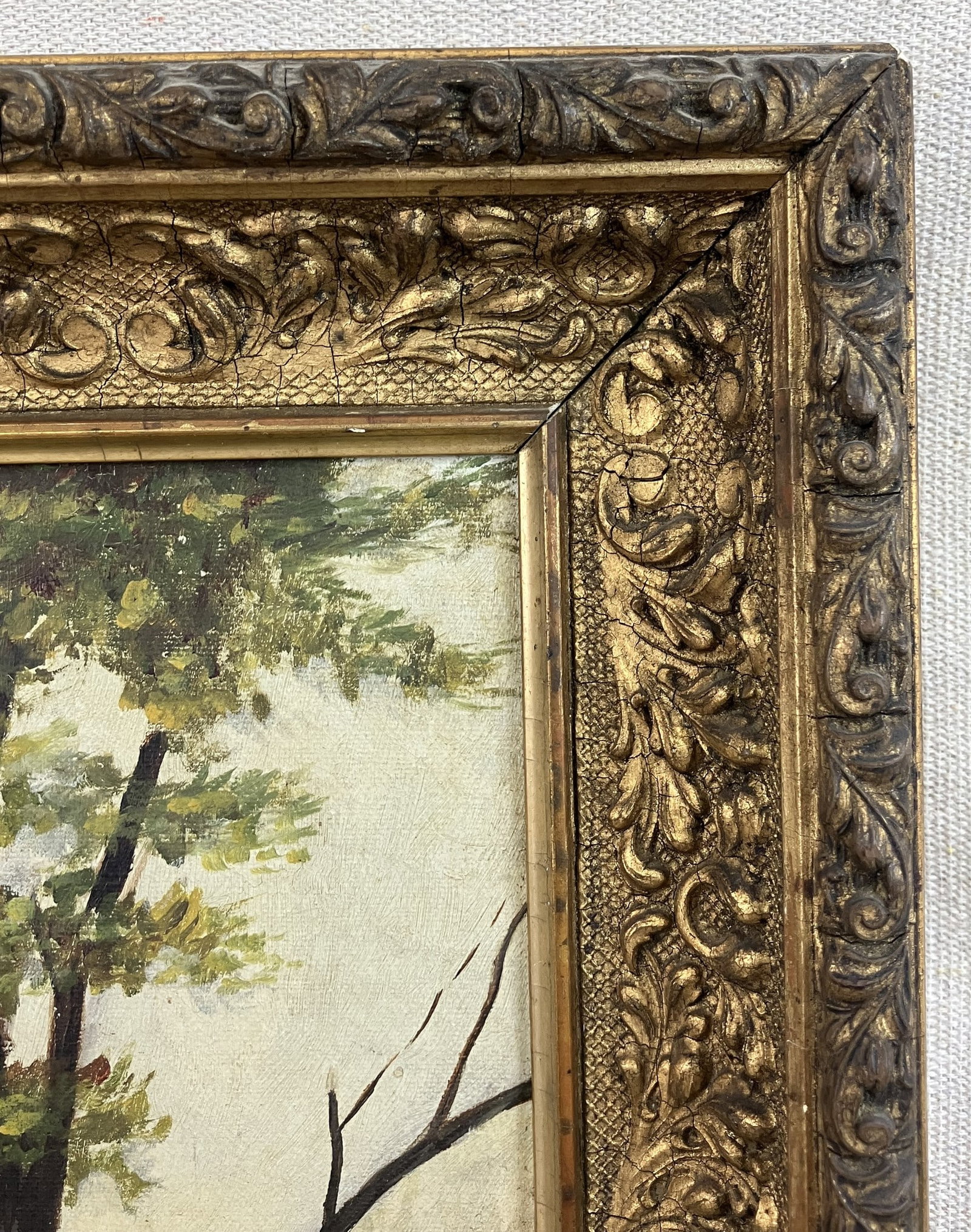 19th-Century, Swans on Lake, Oil Painting - 4