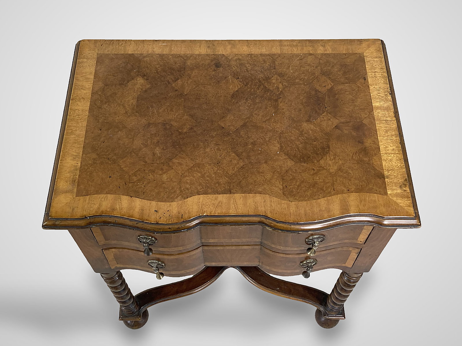 William And Mary Style Burl Walnut Stand - 4