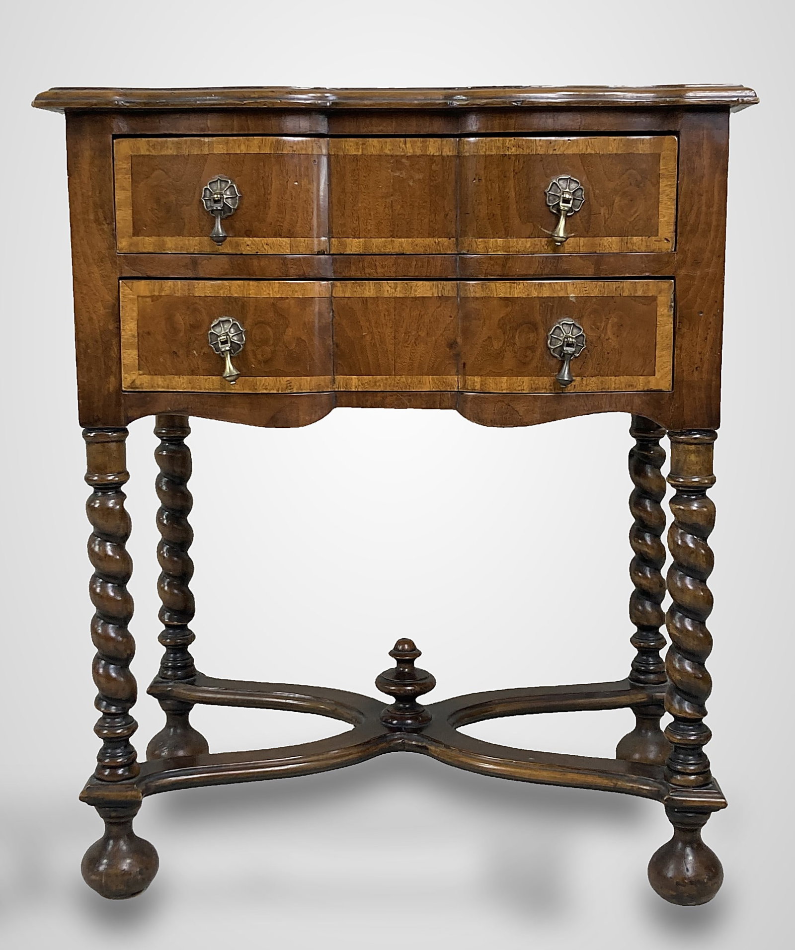 William And Mary Style Burl Walnut Stand - 5