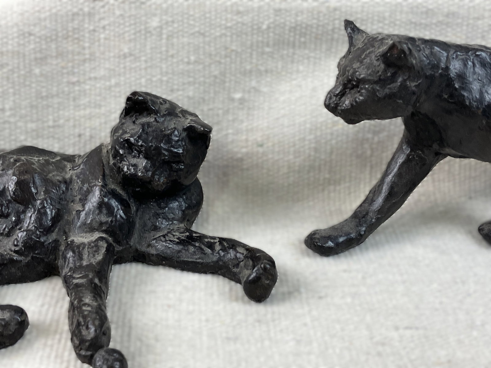 Bronze Cat Figurines - 2