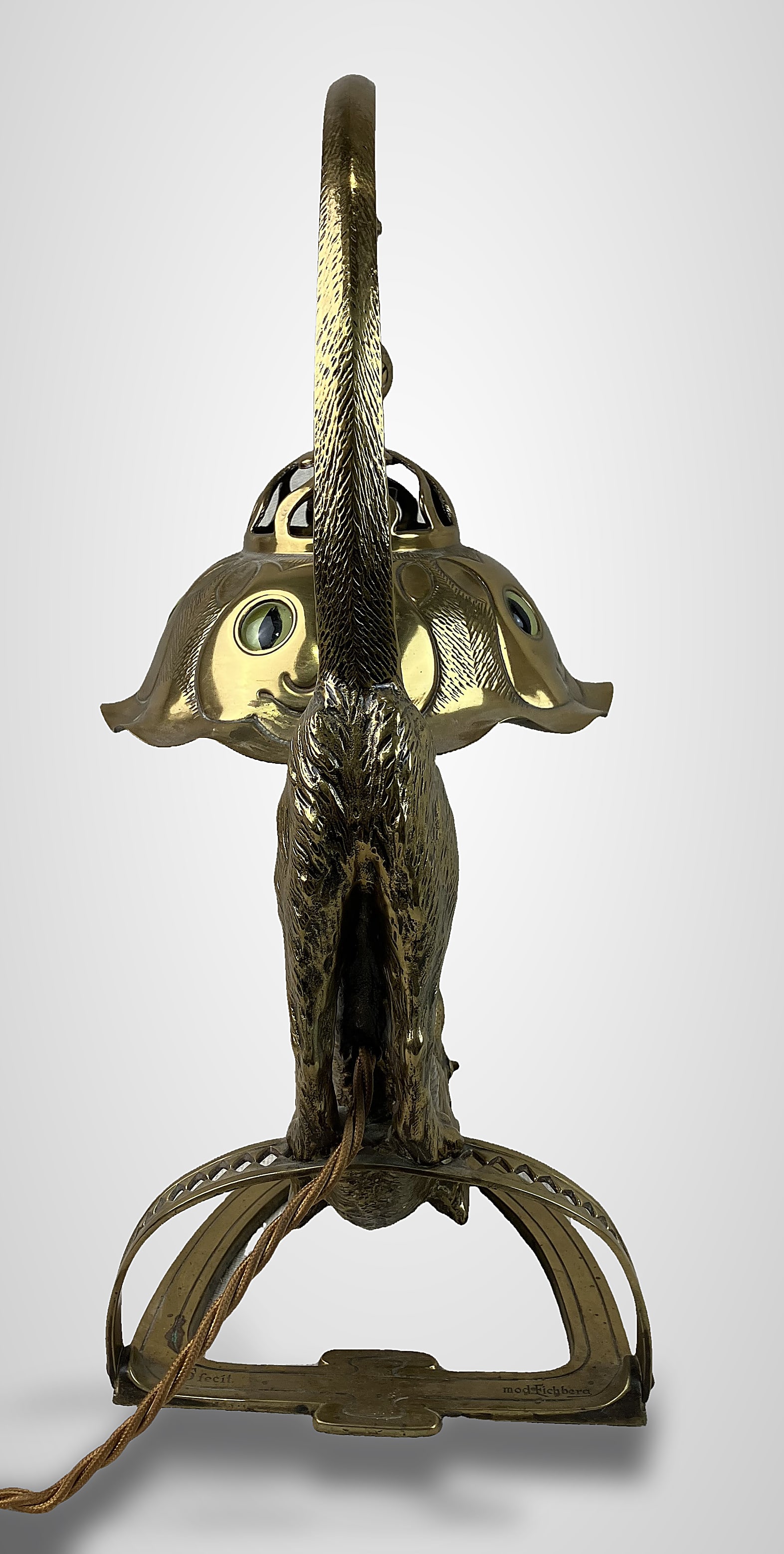 Hermann Eichberg Art Nouveau Bronze Hunting Cat Lamp - 7