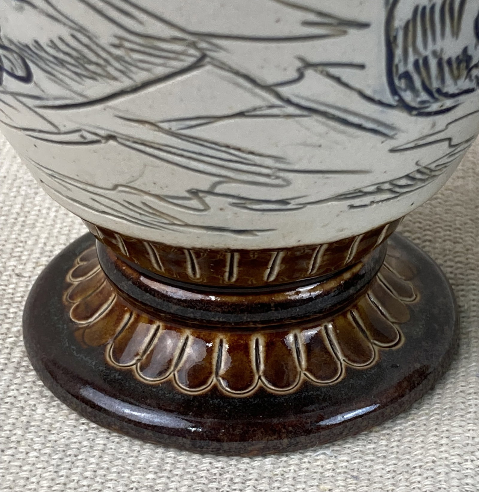 Pair of Hannah Barlow Doulton Lambeth Cat Pitchers - 10