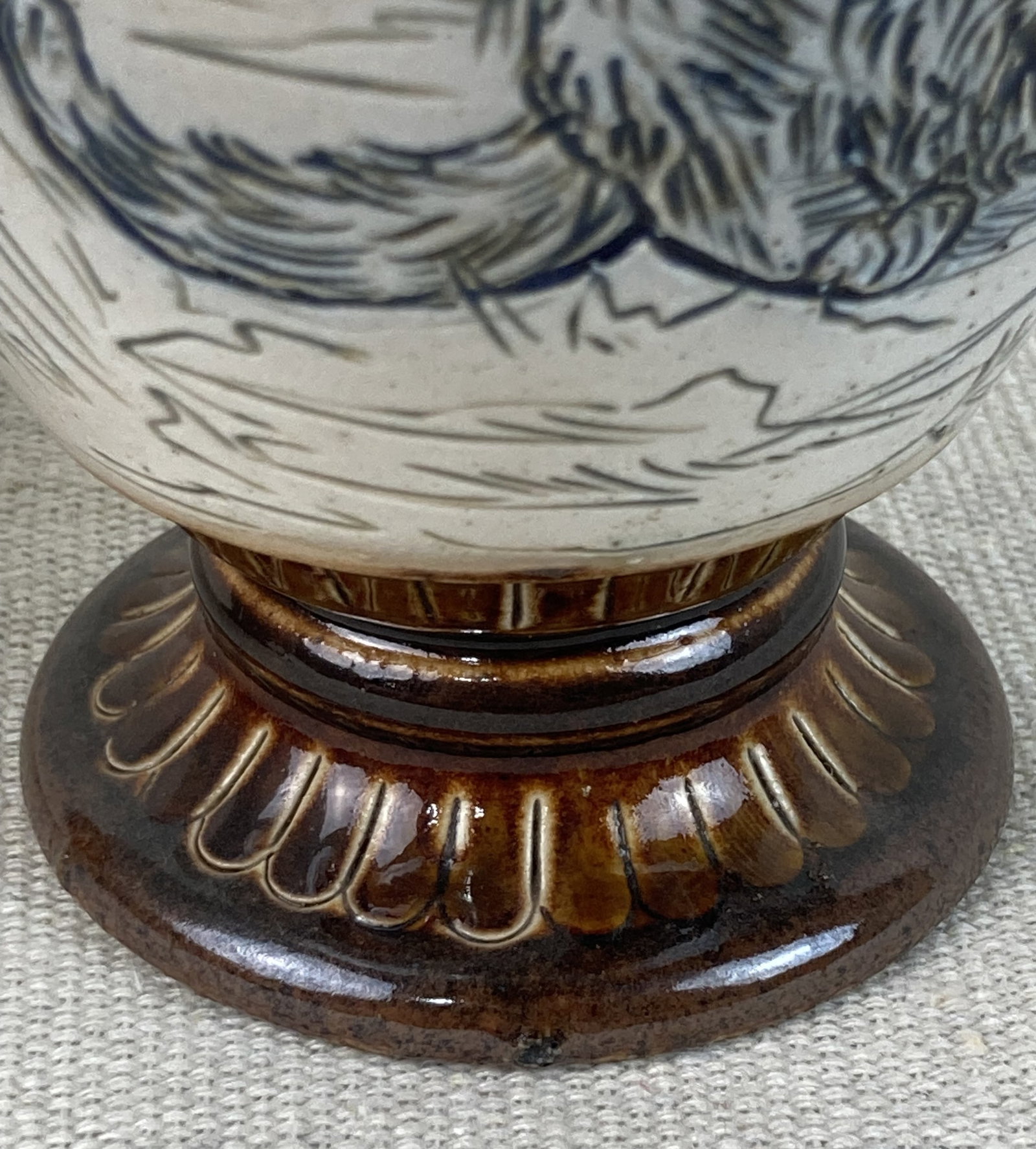 Pair of Hannah Barlow Doulton Lambeth Cat Pitchers - 9