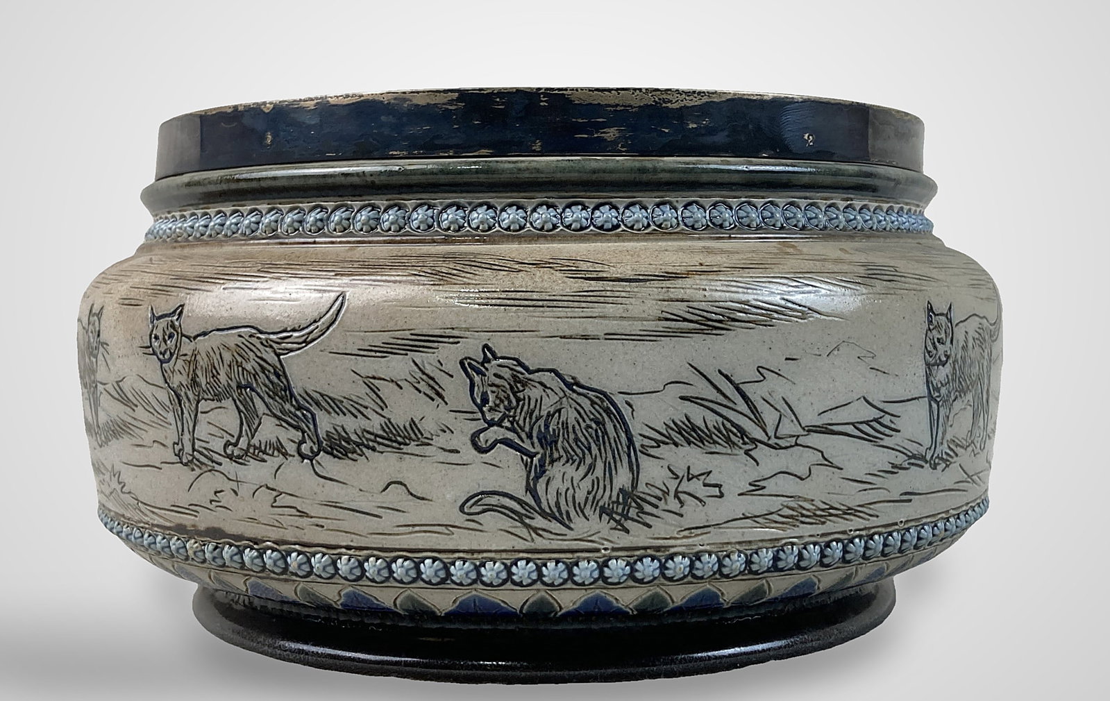 Hannah Barlow Doulton Lambeth Cat Bowl - 7