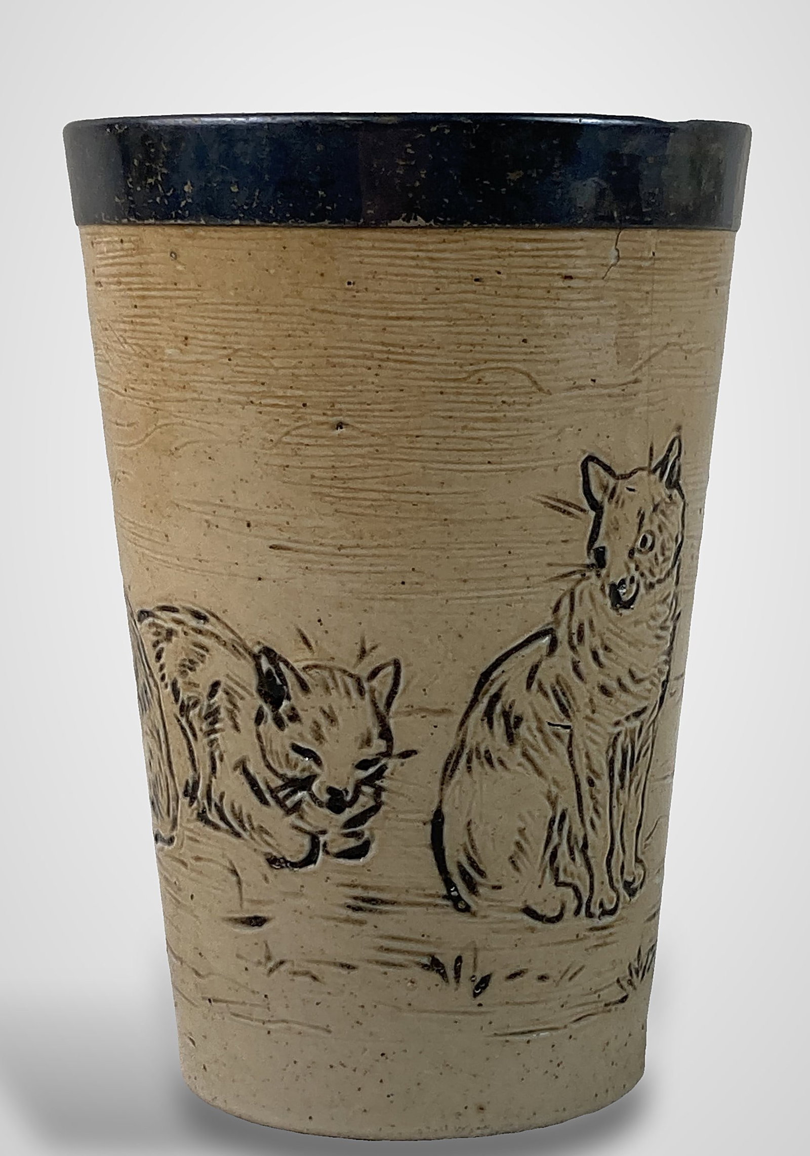 Hannah Barlow Doulton Lambeth Cat Cup - 3