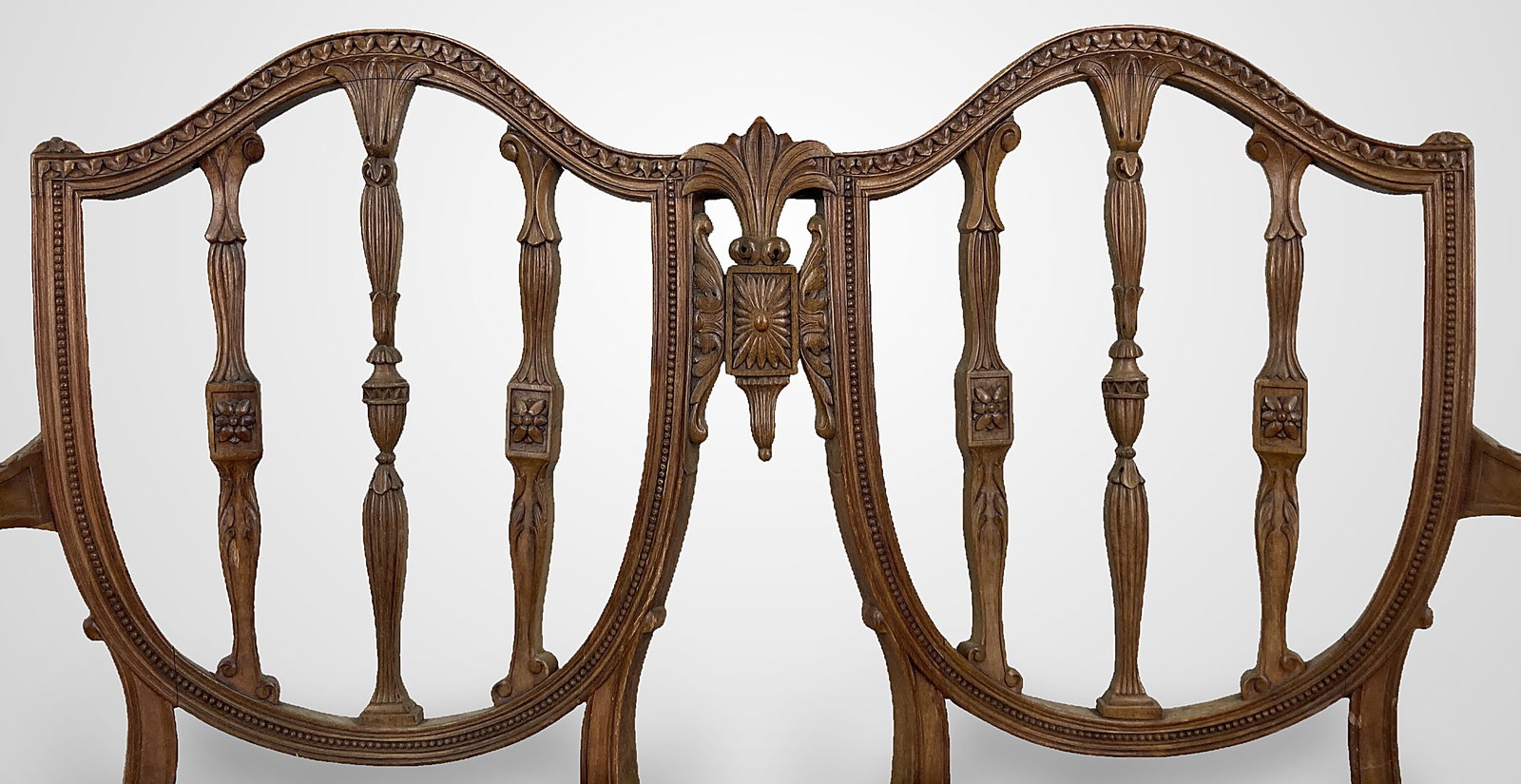 19th Century Carved Walnut Settee - 3