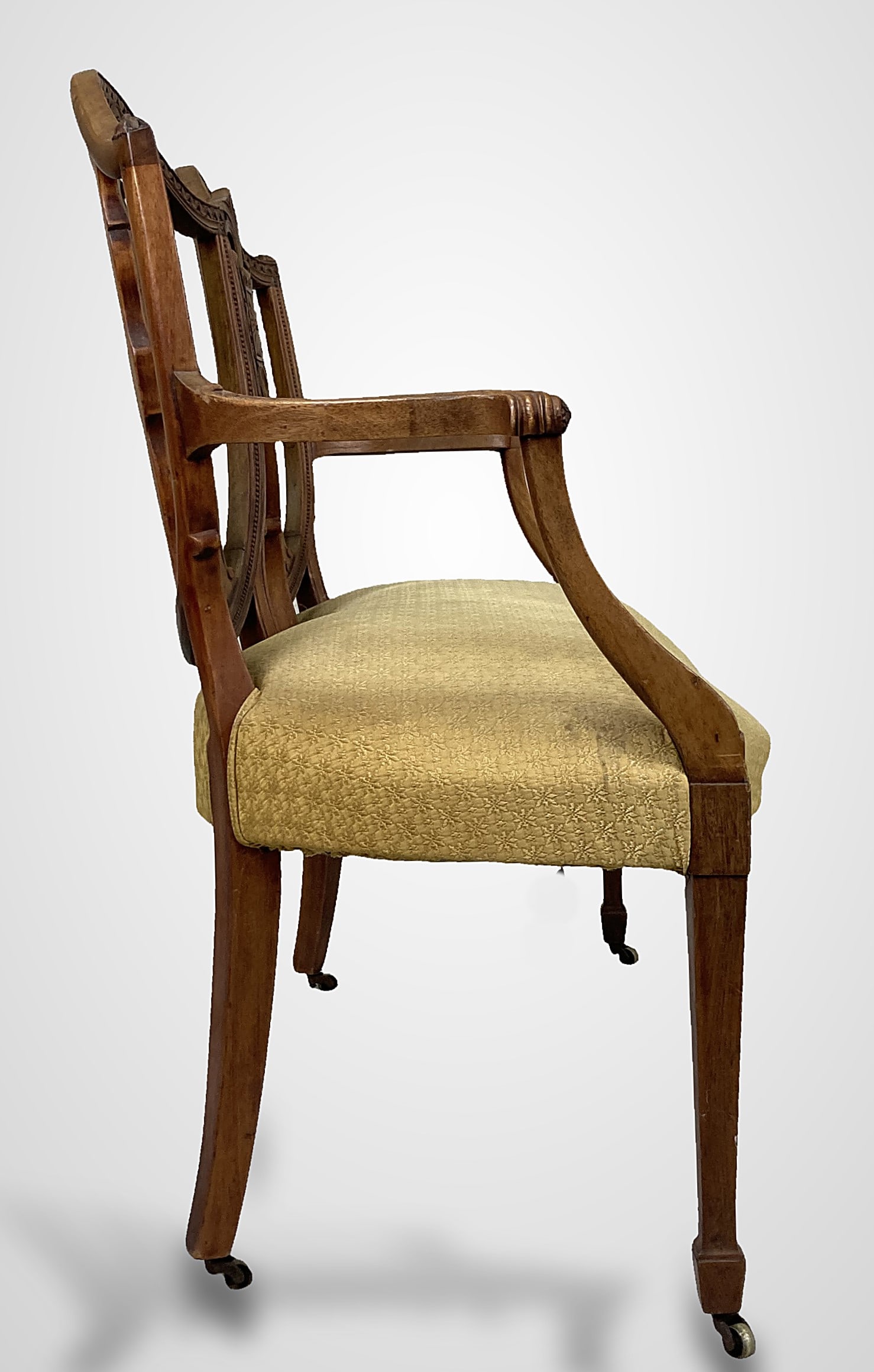 19th Century Carved Walnut Settee - 8