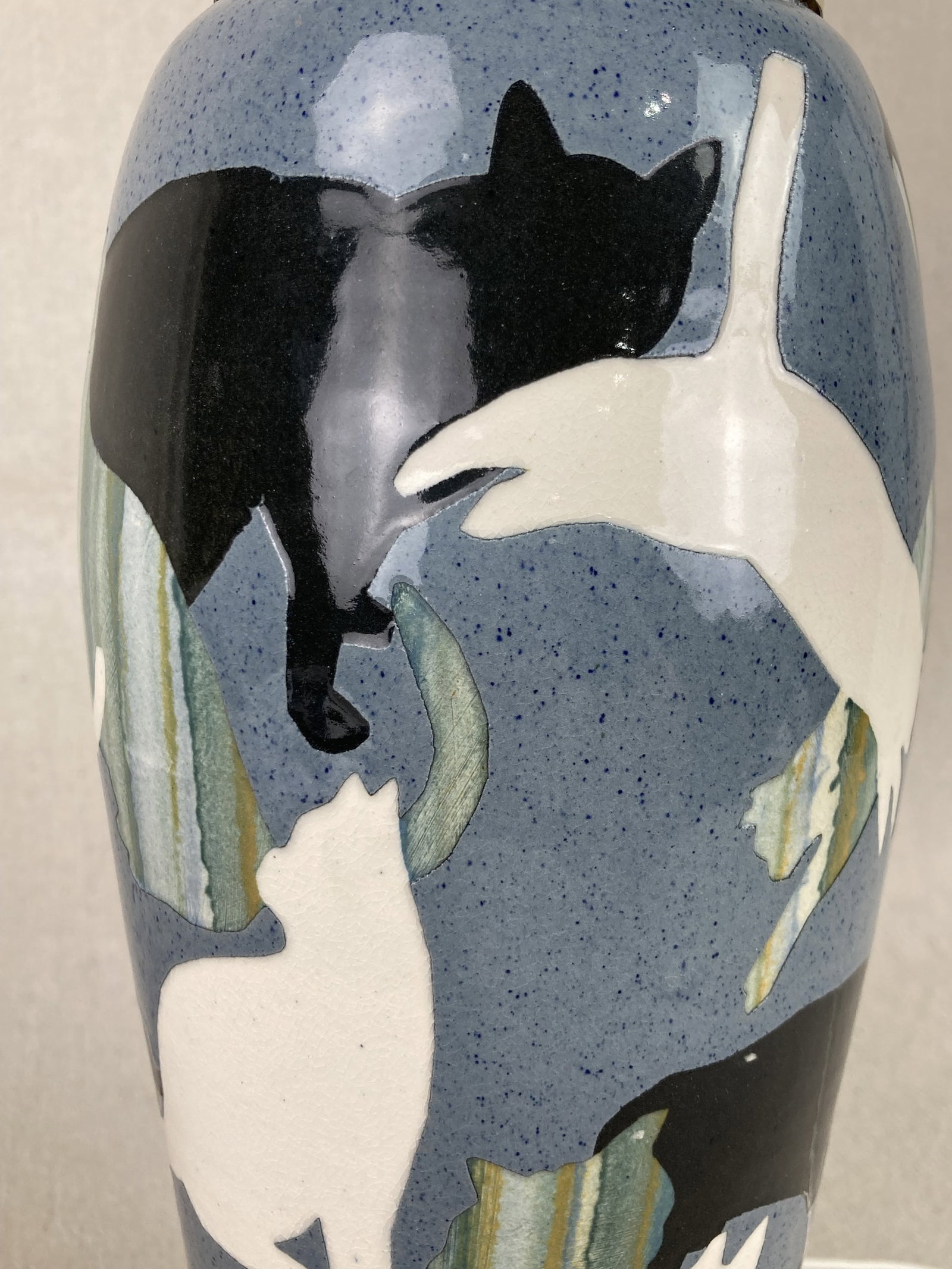 Westcote Bell Pottery Cat Silhouette Lamp by Vaughan Smith - 8