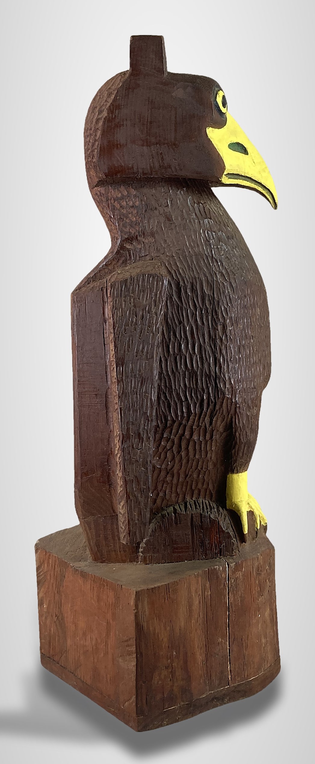 Folk Art Carved Eagle Sculpture - 2