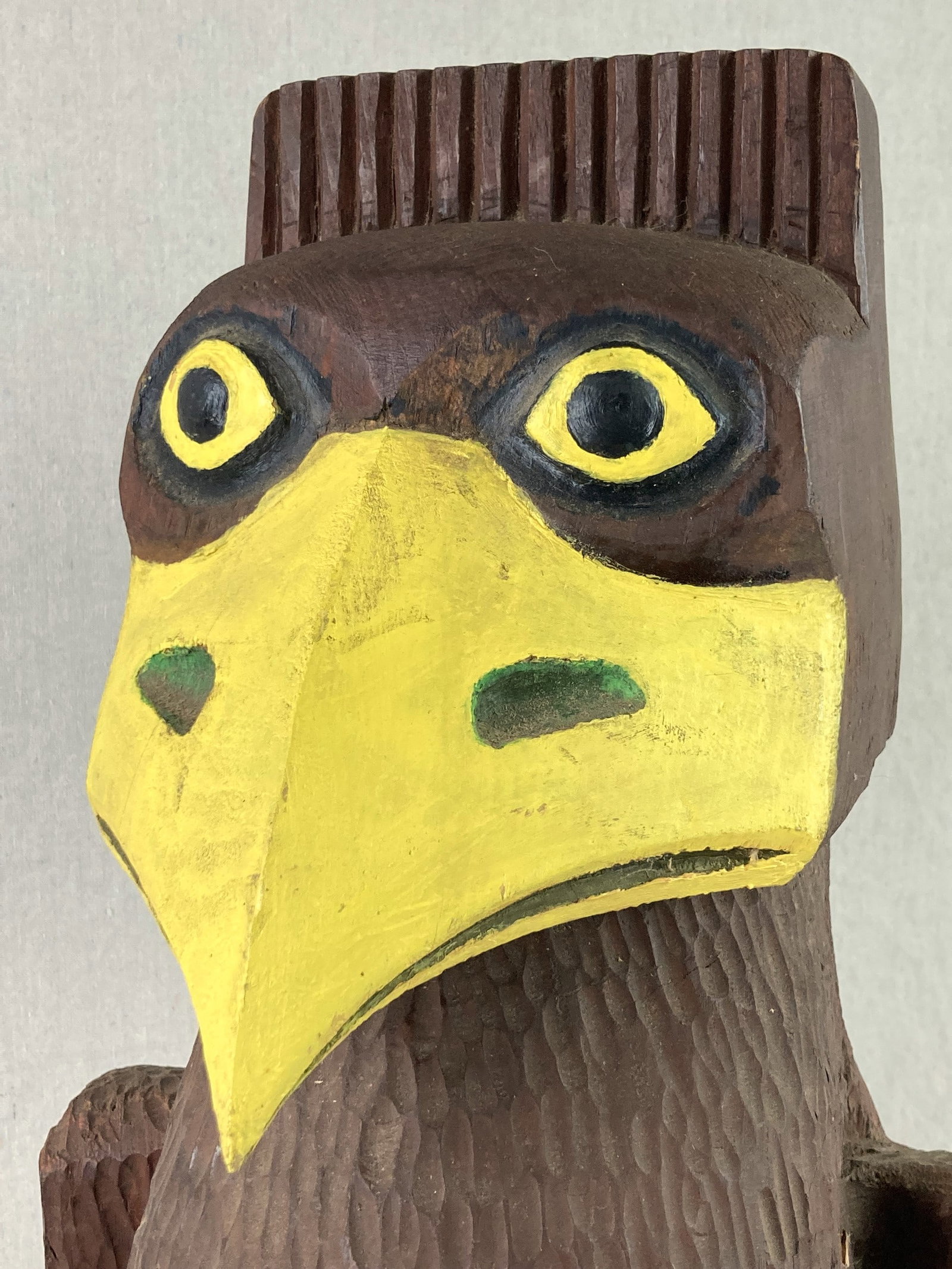 Folk Art Carved Eagle Sculpture - 5