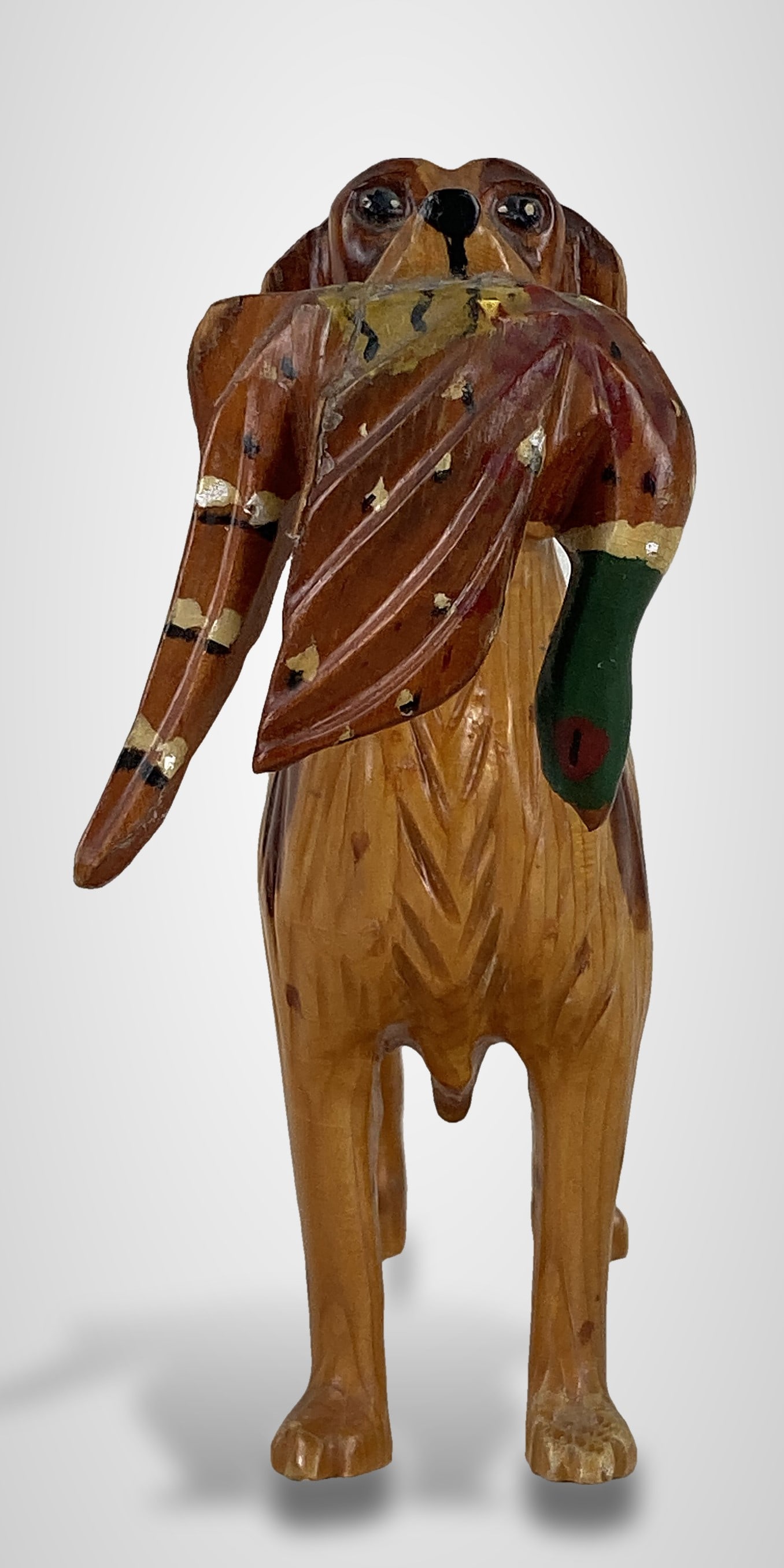 Folk Art Carved Hunting Dog Figure - 2