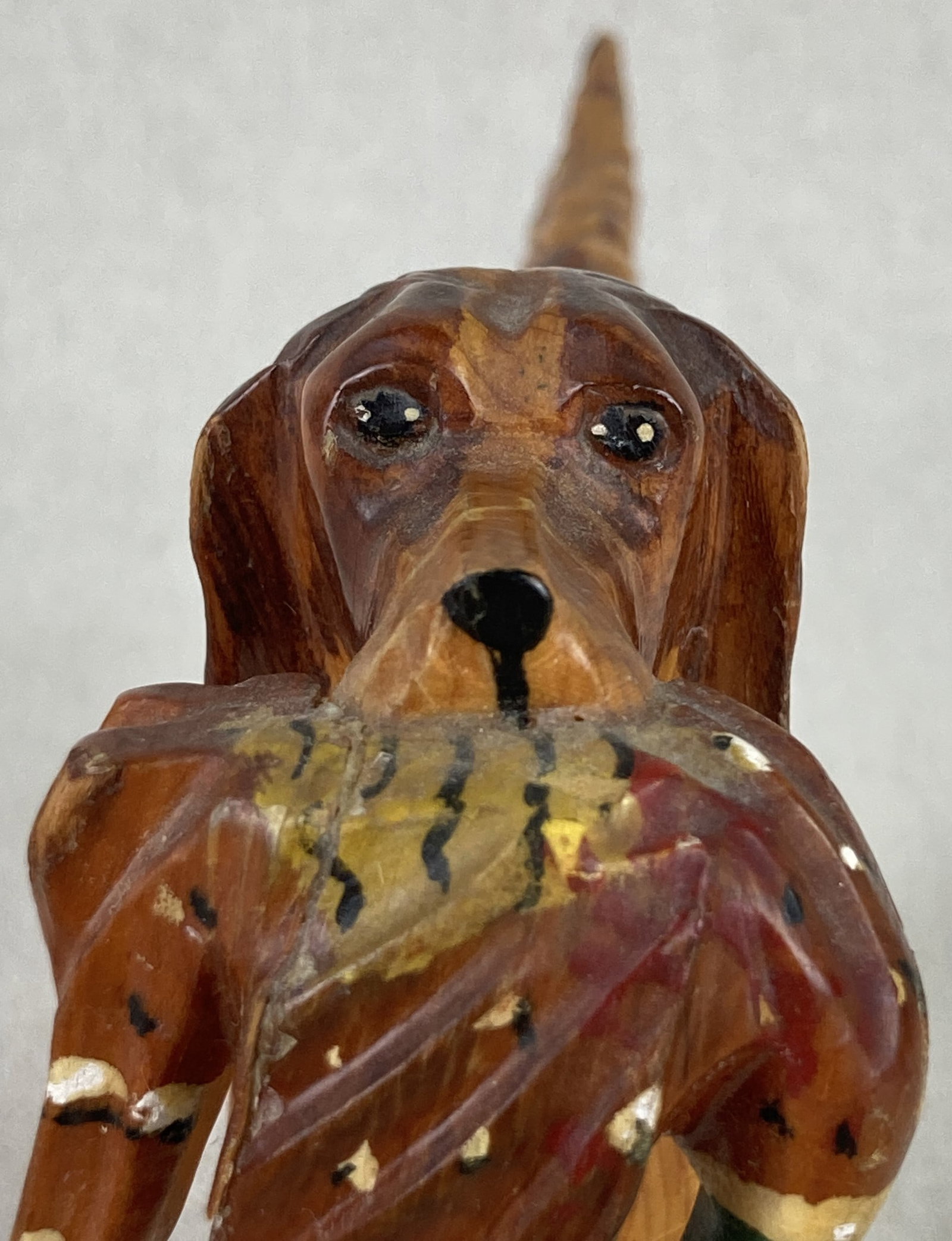 Folk Art Carved Hunting Dog Figure - 3