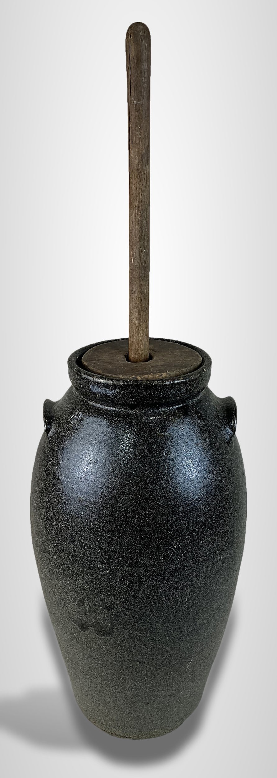 Glazed Four Gallon Stoneware Churn - 7