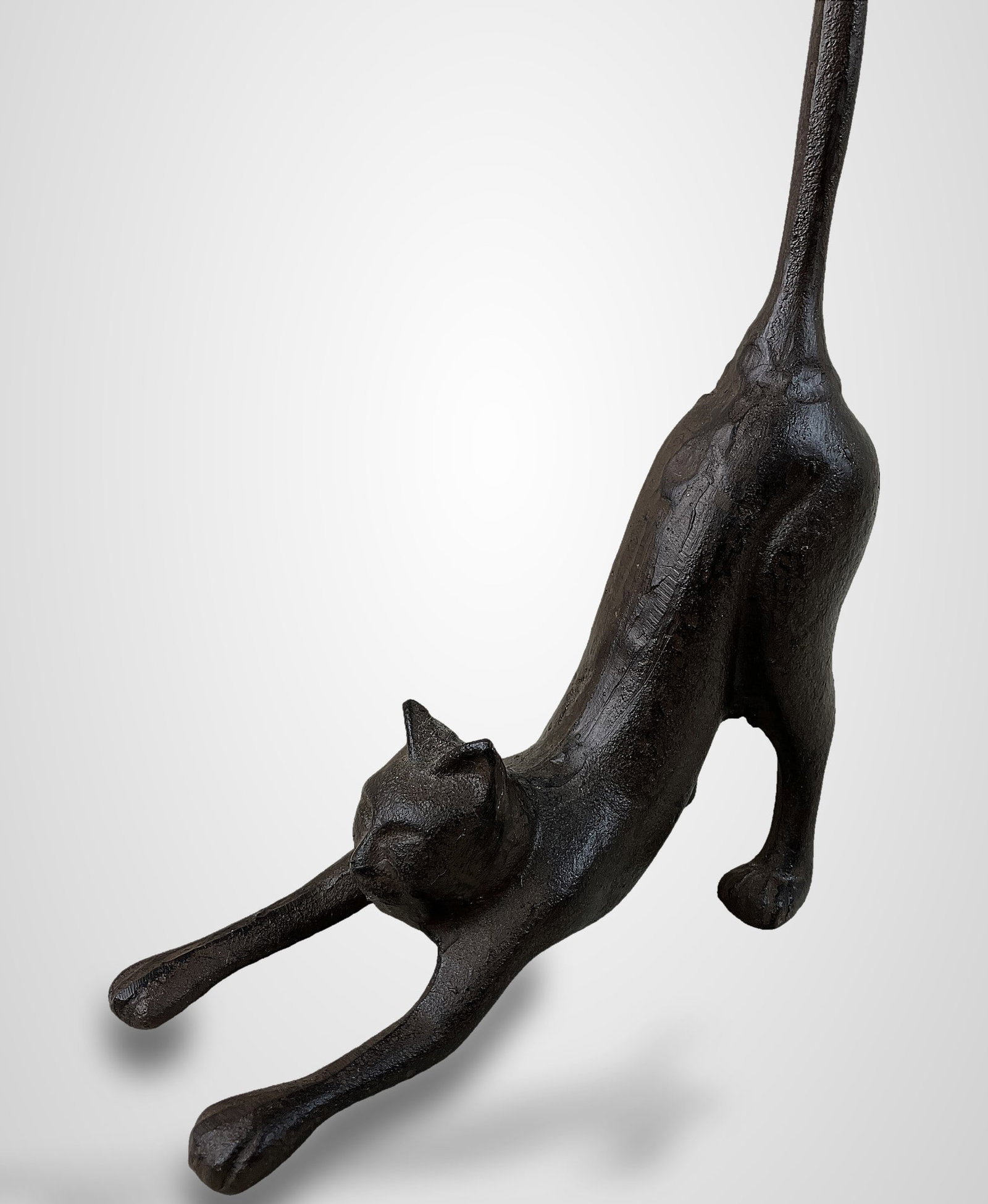 Cast Bronze Cat Figurine - 2