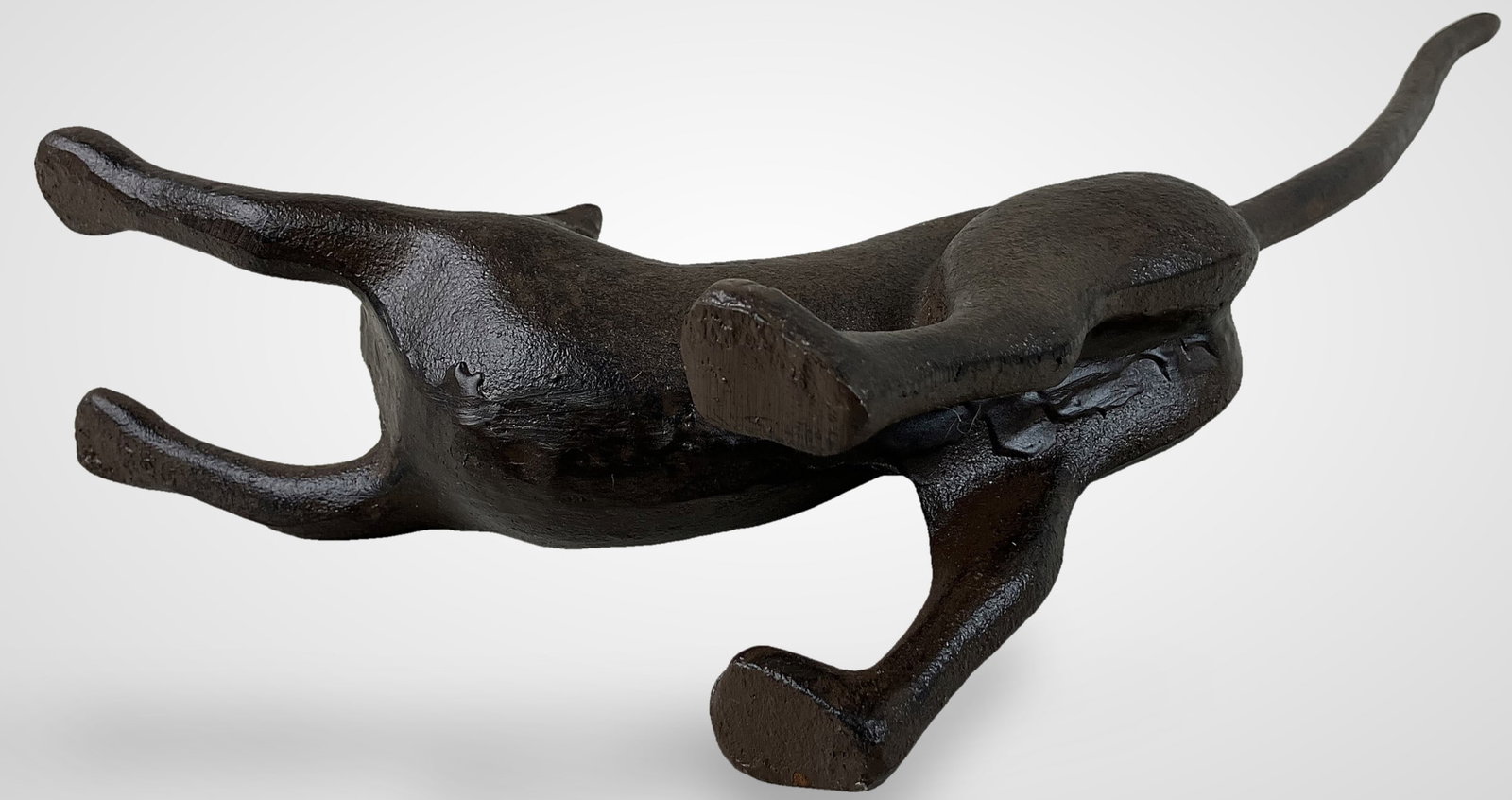 Cast Bronze Cat Figurine - 8