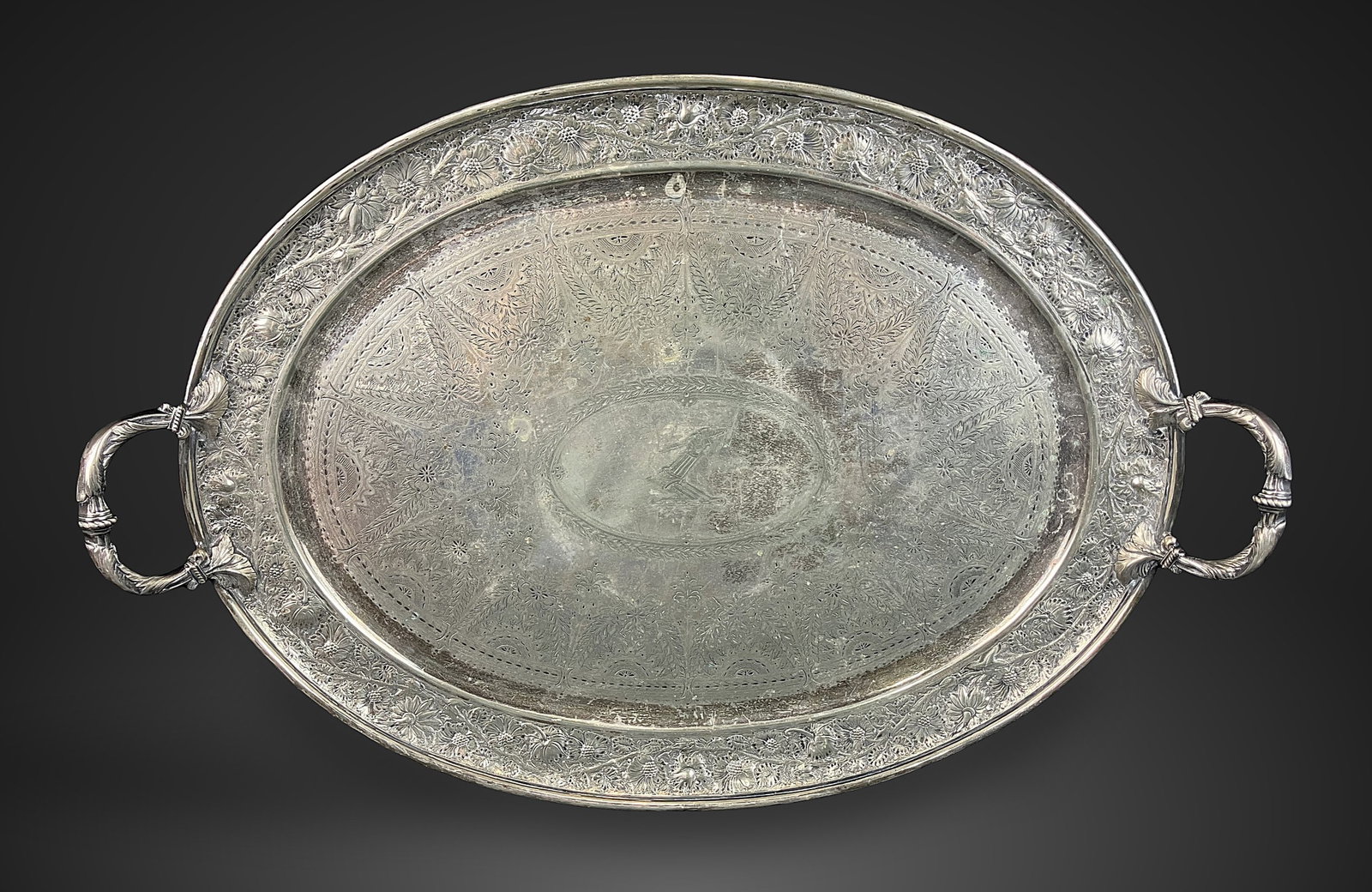 Large English Early Silverplate Tray (1 of 6)
