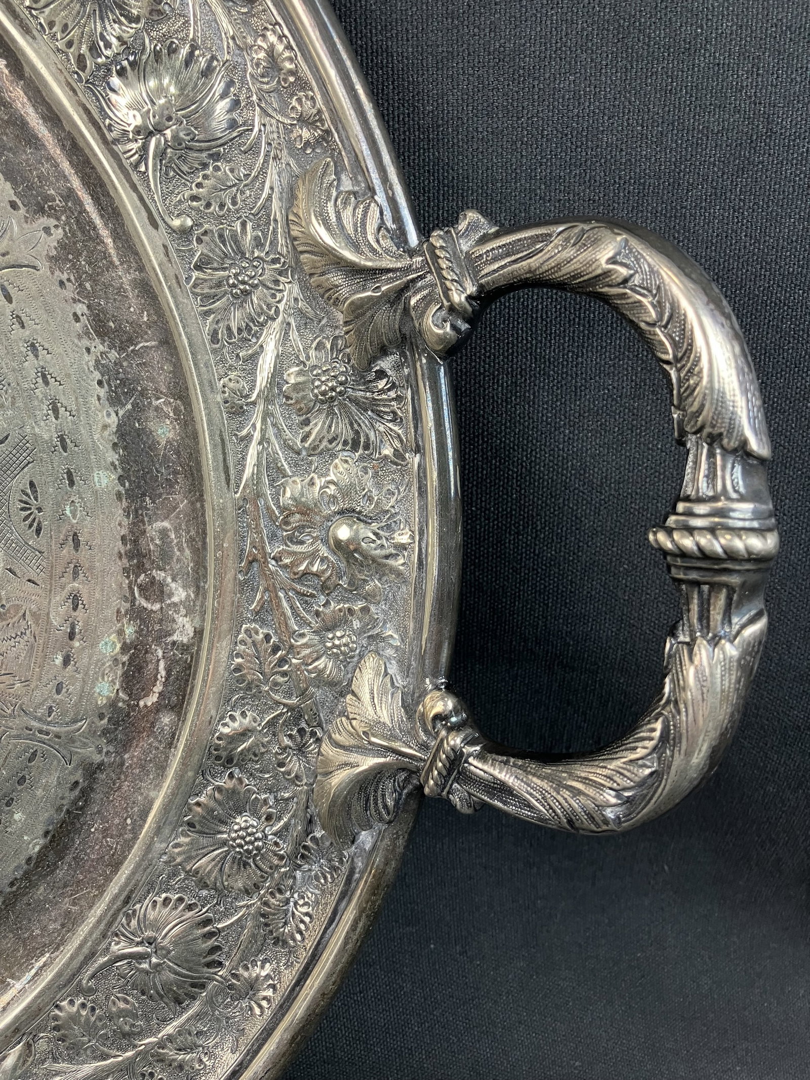 Large Early English Silverplate Tray - 2