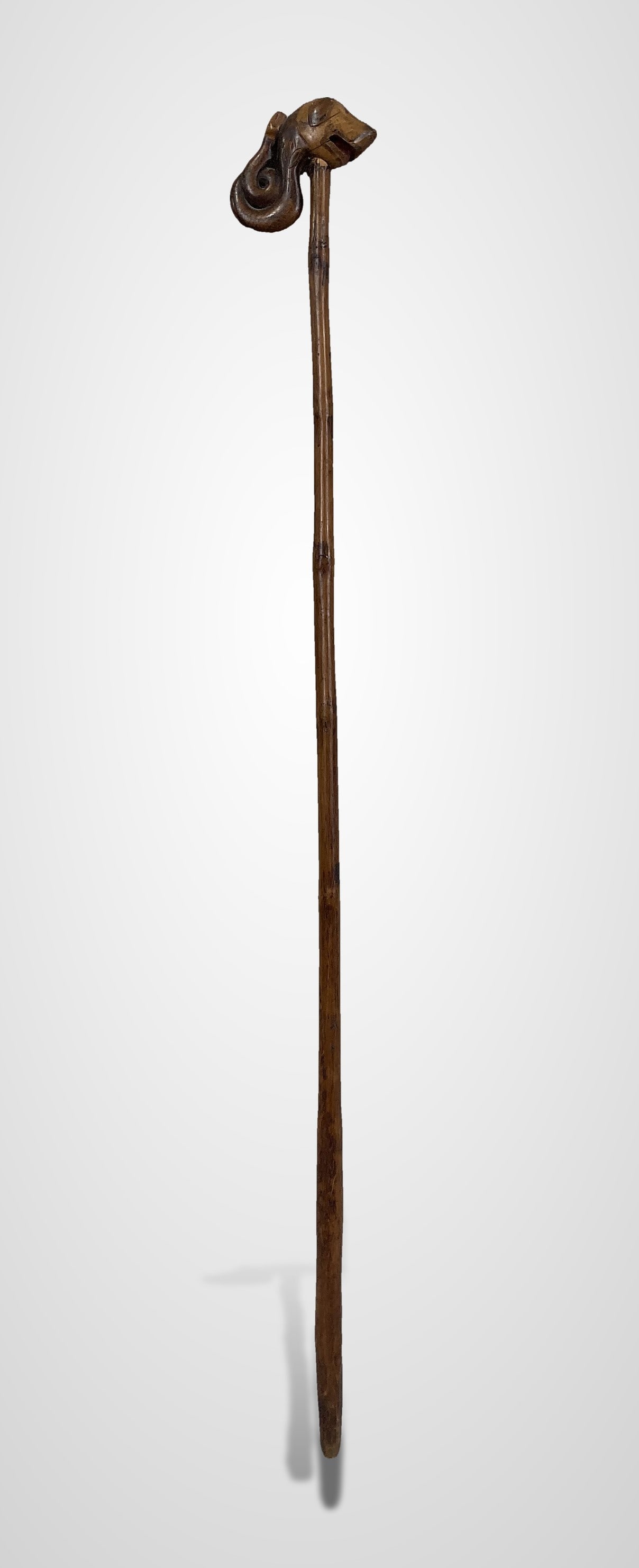 Folk Art Dog and Snake Walking Stick - 2