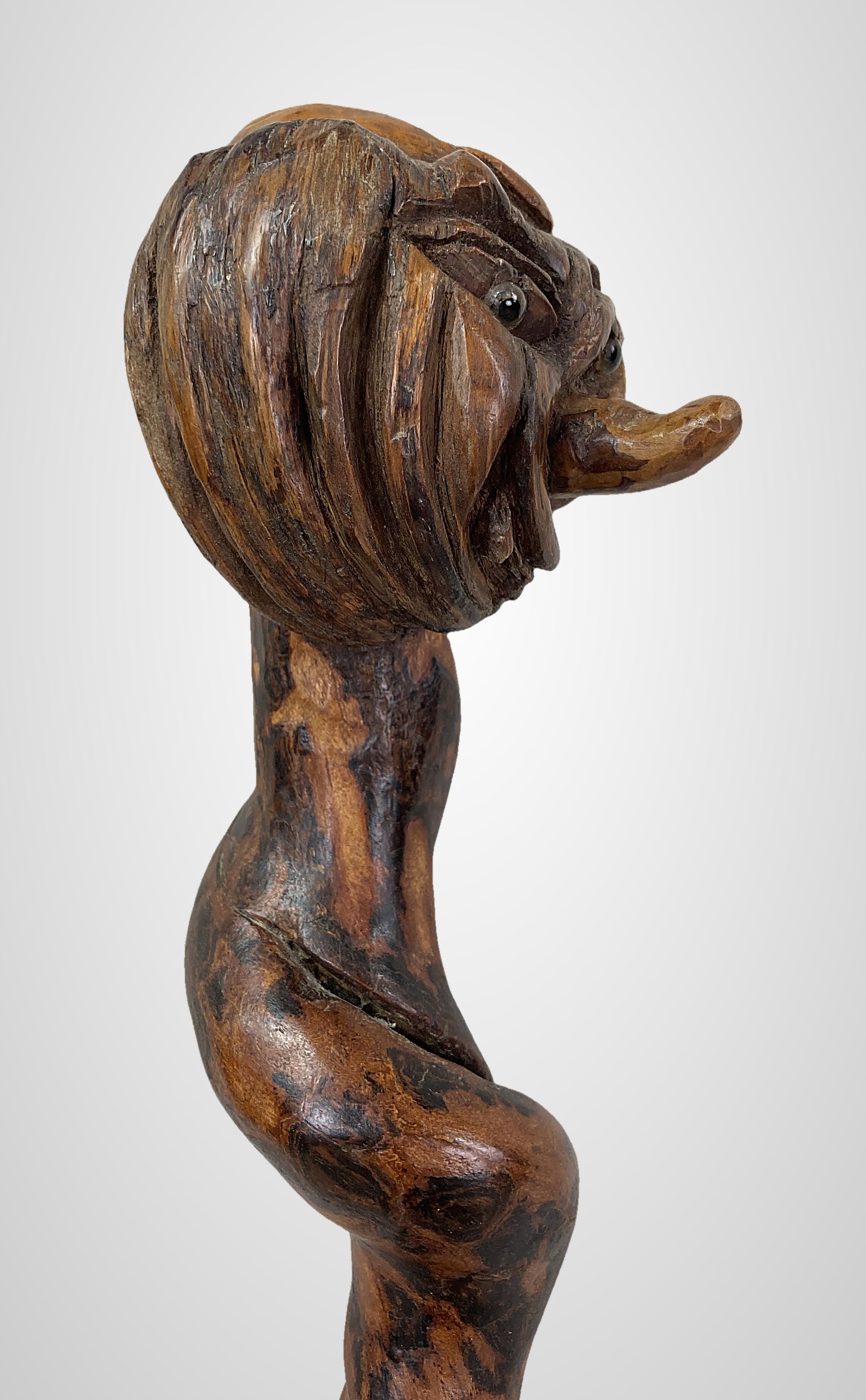 Folk Art Carved Grotesque Cane - 6