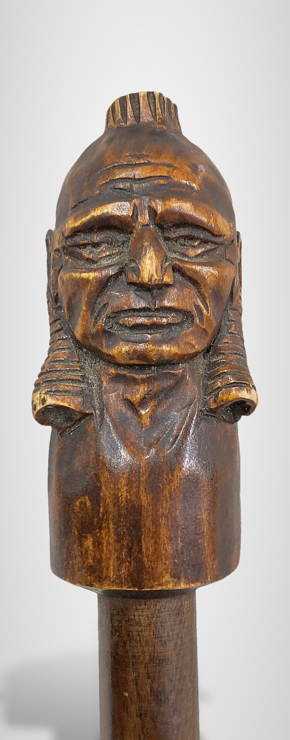 Signed Native American Folk Art Carved Cane - 3