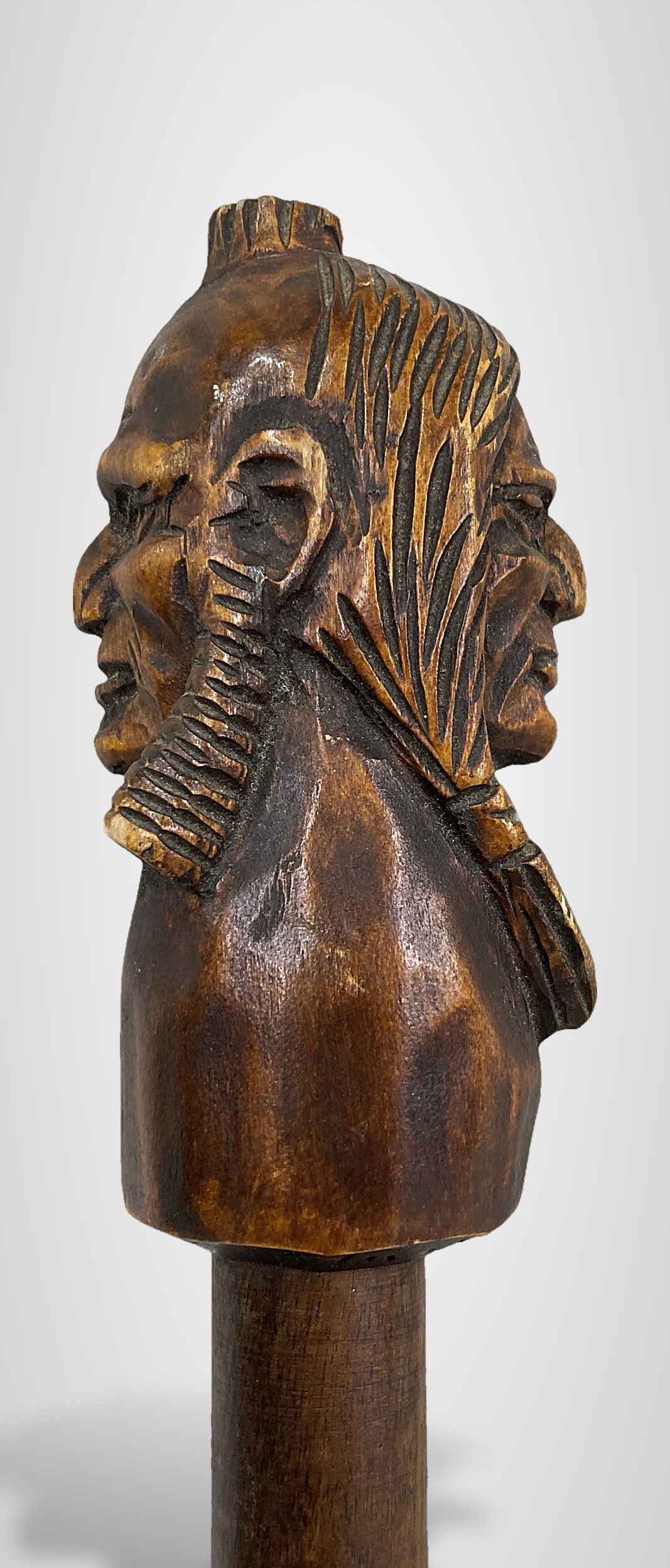 Signed Native American Folk Art Carved Cane - 4