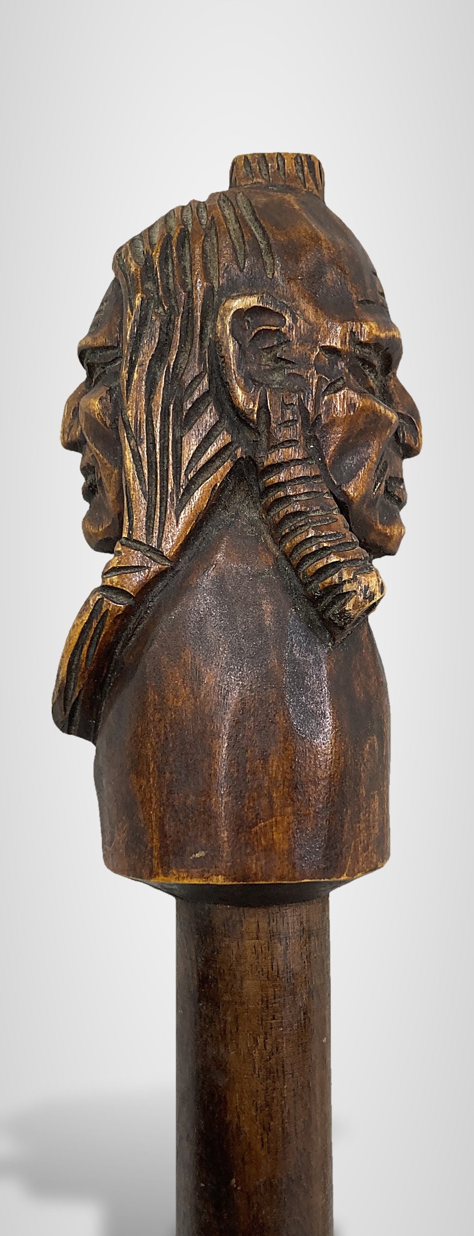 Signed Native American Folk Art Carved Cane - 6
