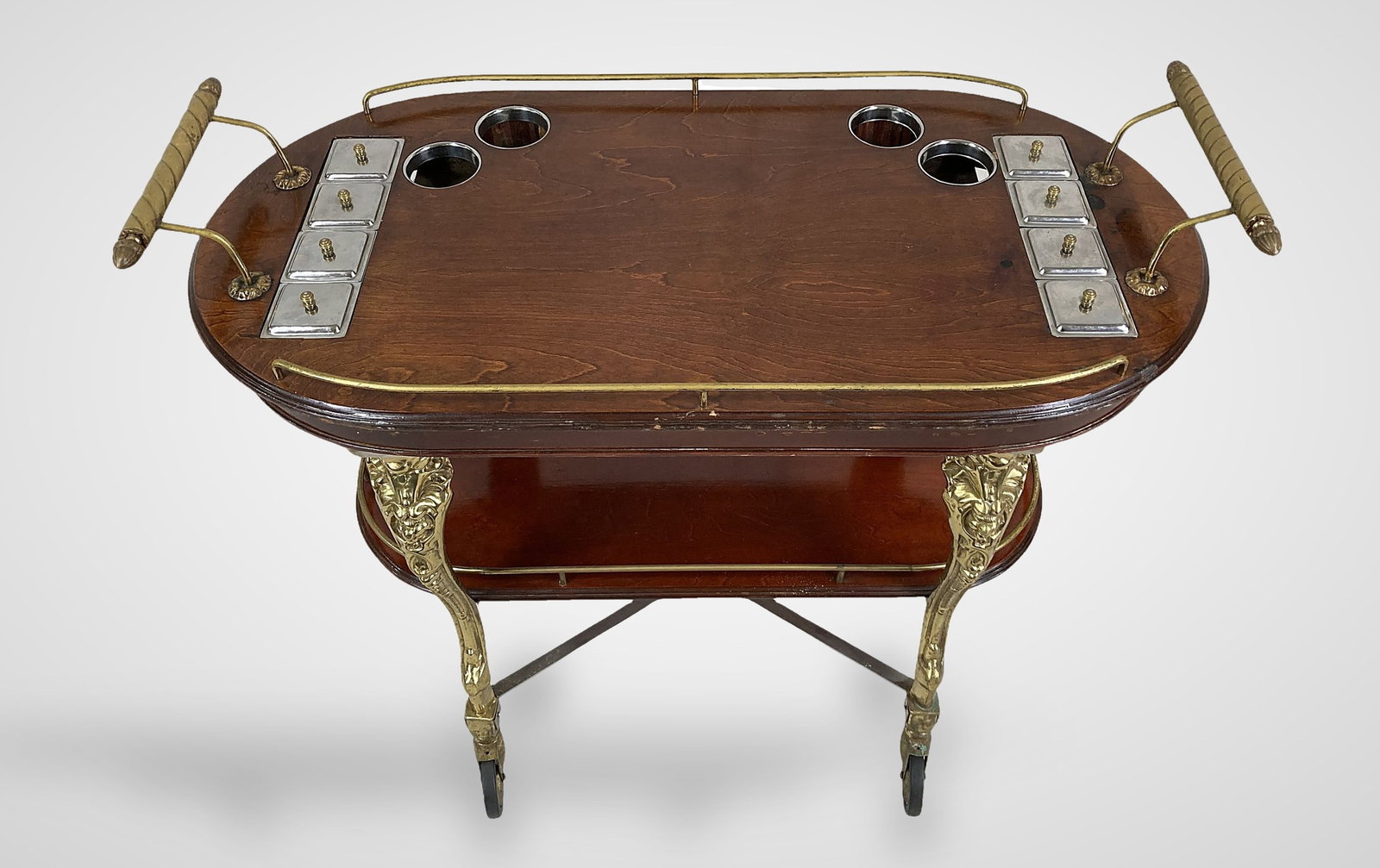 Ornate Neoclassical Style Bar Cart - 2