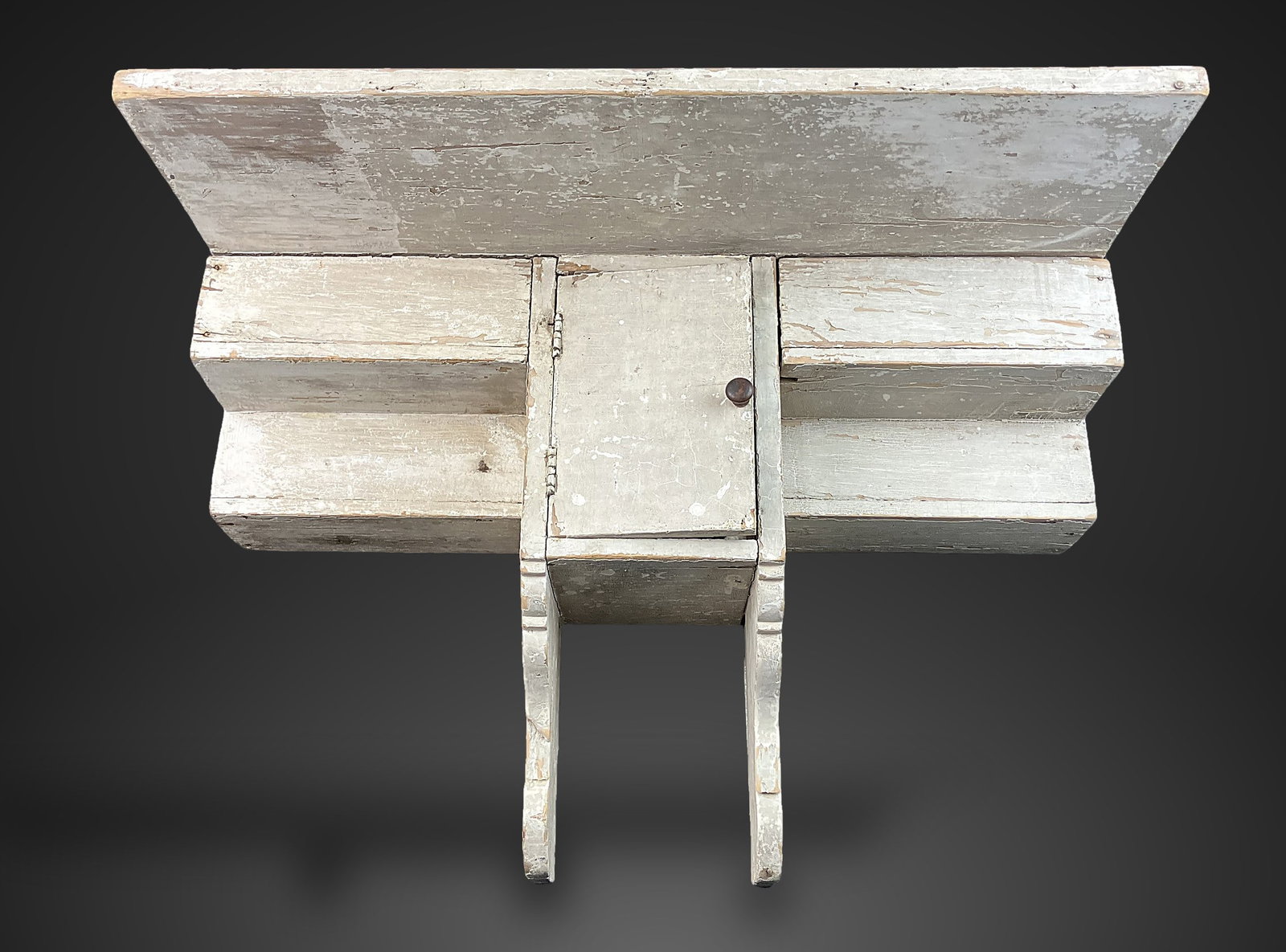 Primitive White Painted Shelf - 4