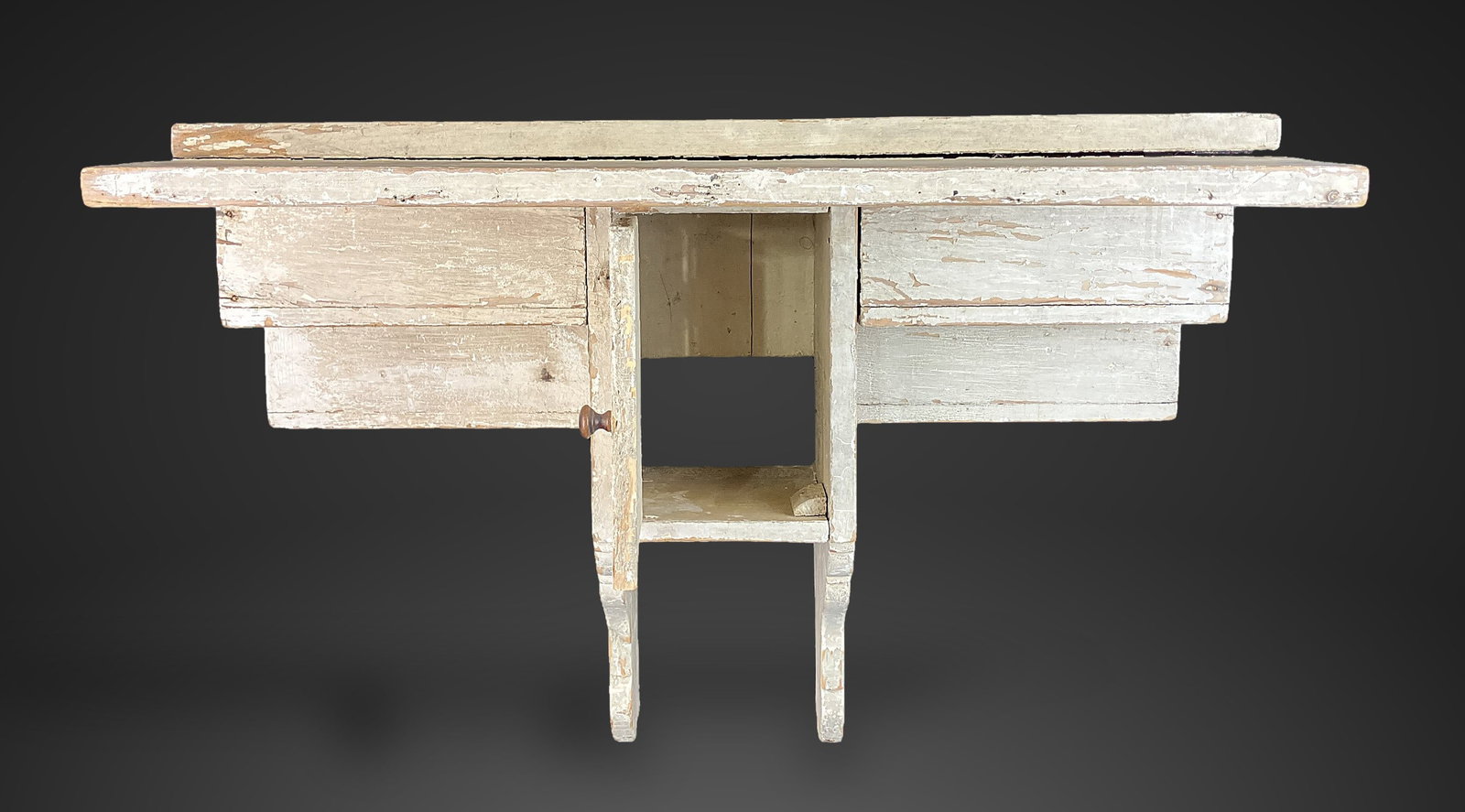 Primitive White Painted Shelf - 5