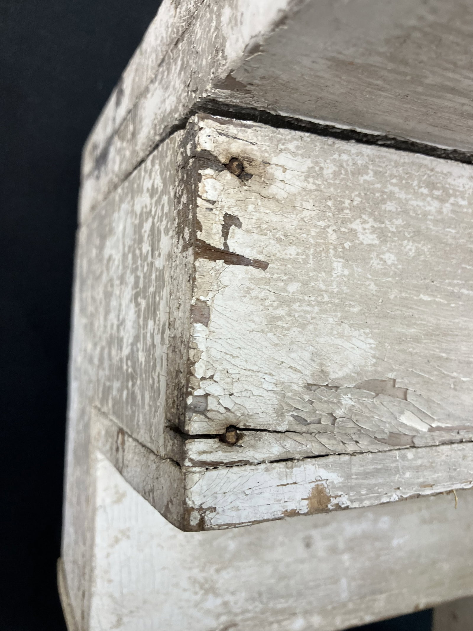 Primitive White Painted Shelf - 6